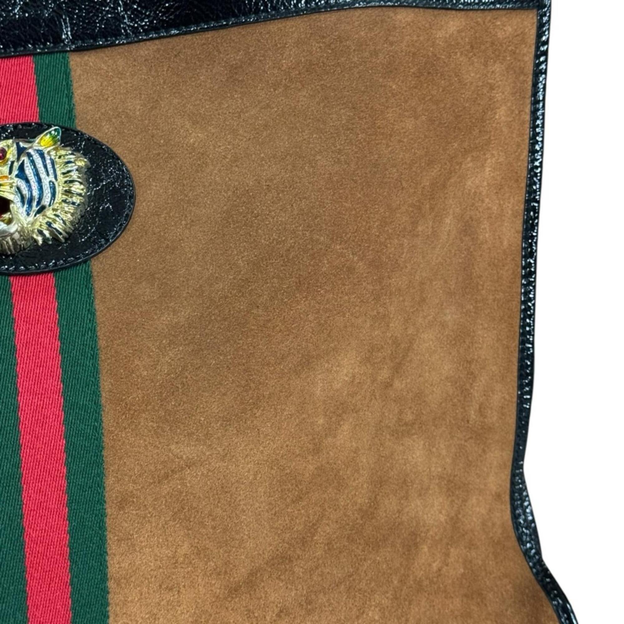 Gucci Black Brown Suede Leather Pouch Tote Bag (Pre-Owned)