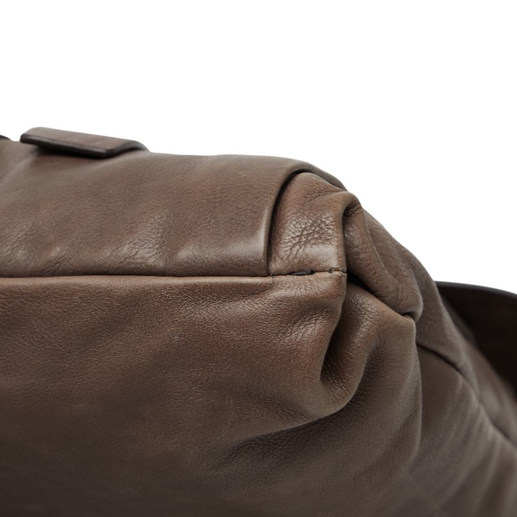 Prada Brown Leather Shoulder Bag (Pre-Owned)