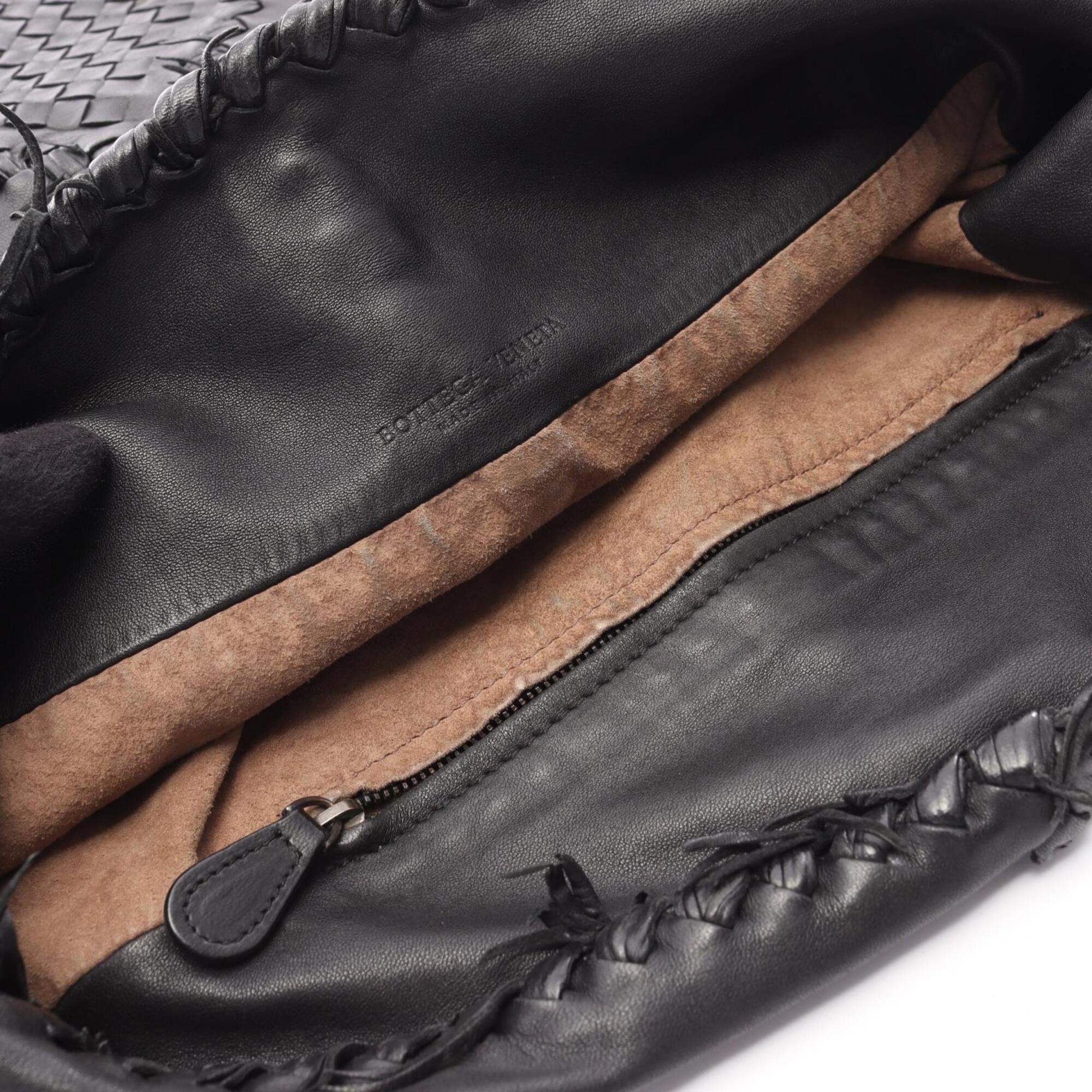 Bottega Veneta Black Intrecciato Handbag Tote Bag (Pre-Owned)