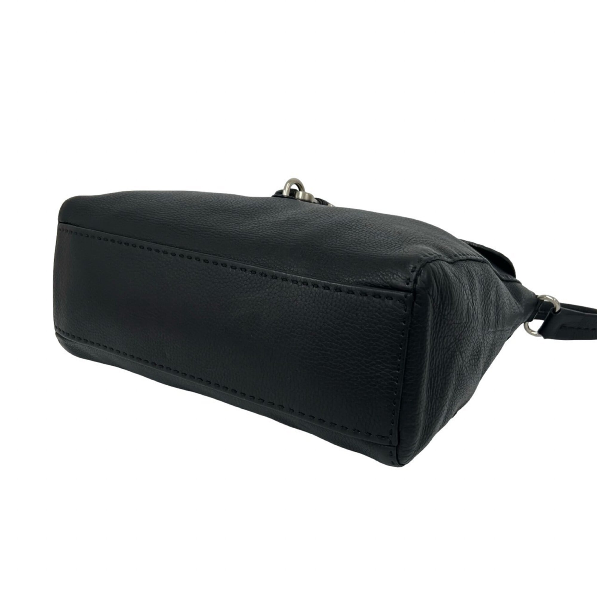 Prada Black Leather Handbag Shoulder Bag Tote Bag (Pre-Owned)
