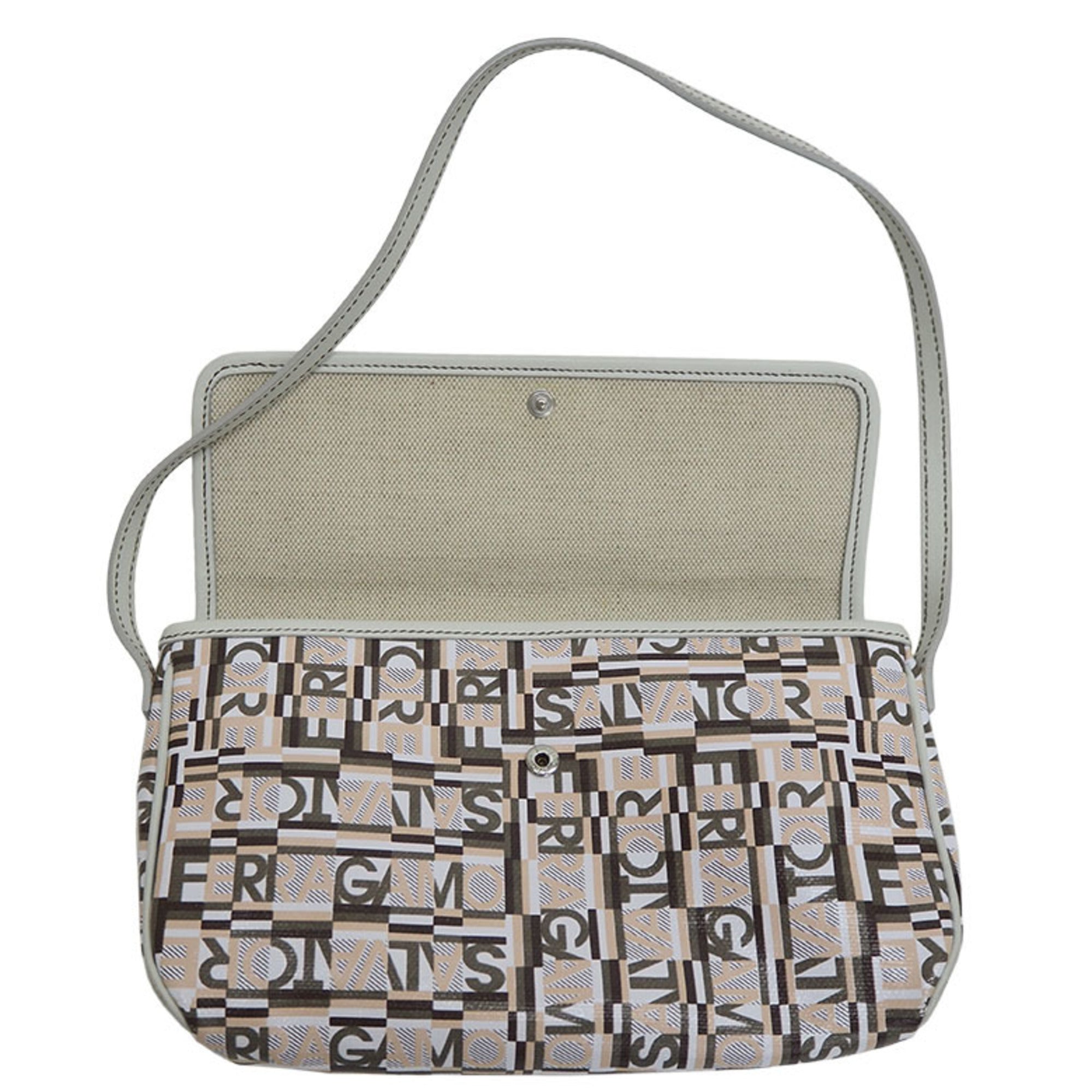 Salvatore Ferragamo Beige Pvc Leather Shoulder Bag (Pre-Owned)