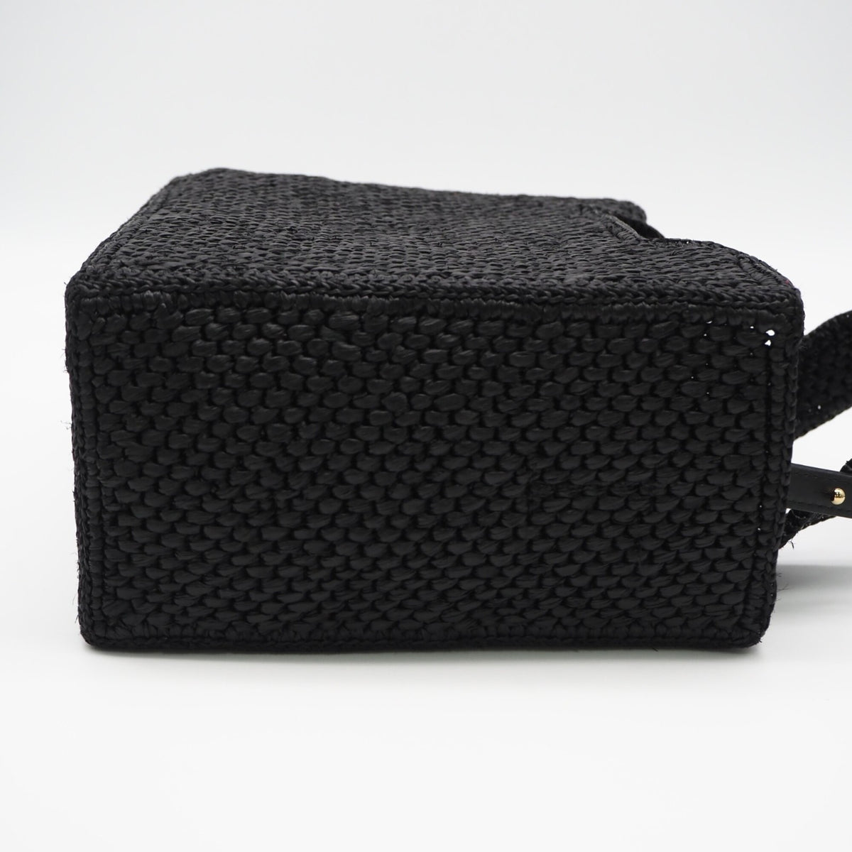 Loewe Black White Raffia Leather Handbag (Pre-Owned)
