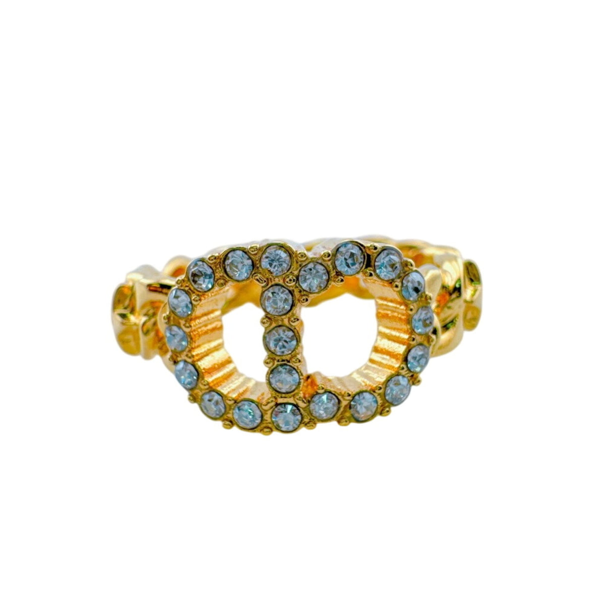 Christian Dior Gold Rhinestone (Pre-Owned)