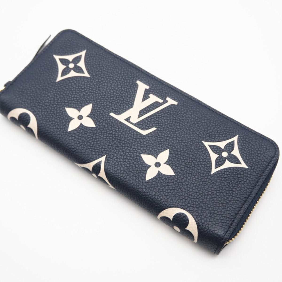 Louis Vuitton Empreinte Bicolor Navy Leather Long Wallet (Bi-Fold) (Pre-Owned)