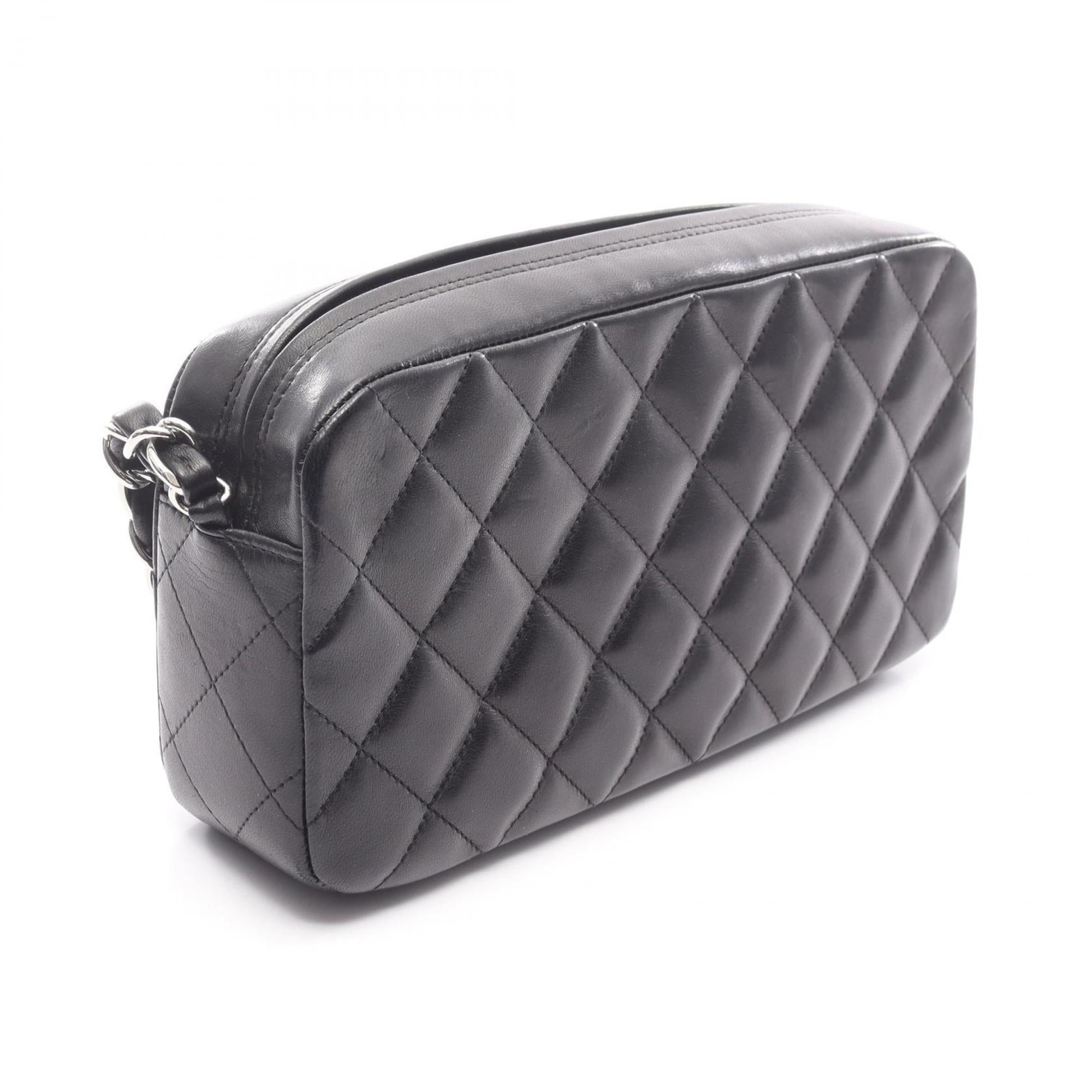 Chanel Black Leather Handbag Shoulder Bag (Pre-Owned)