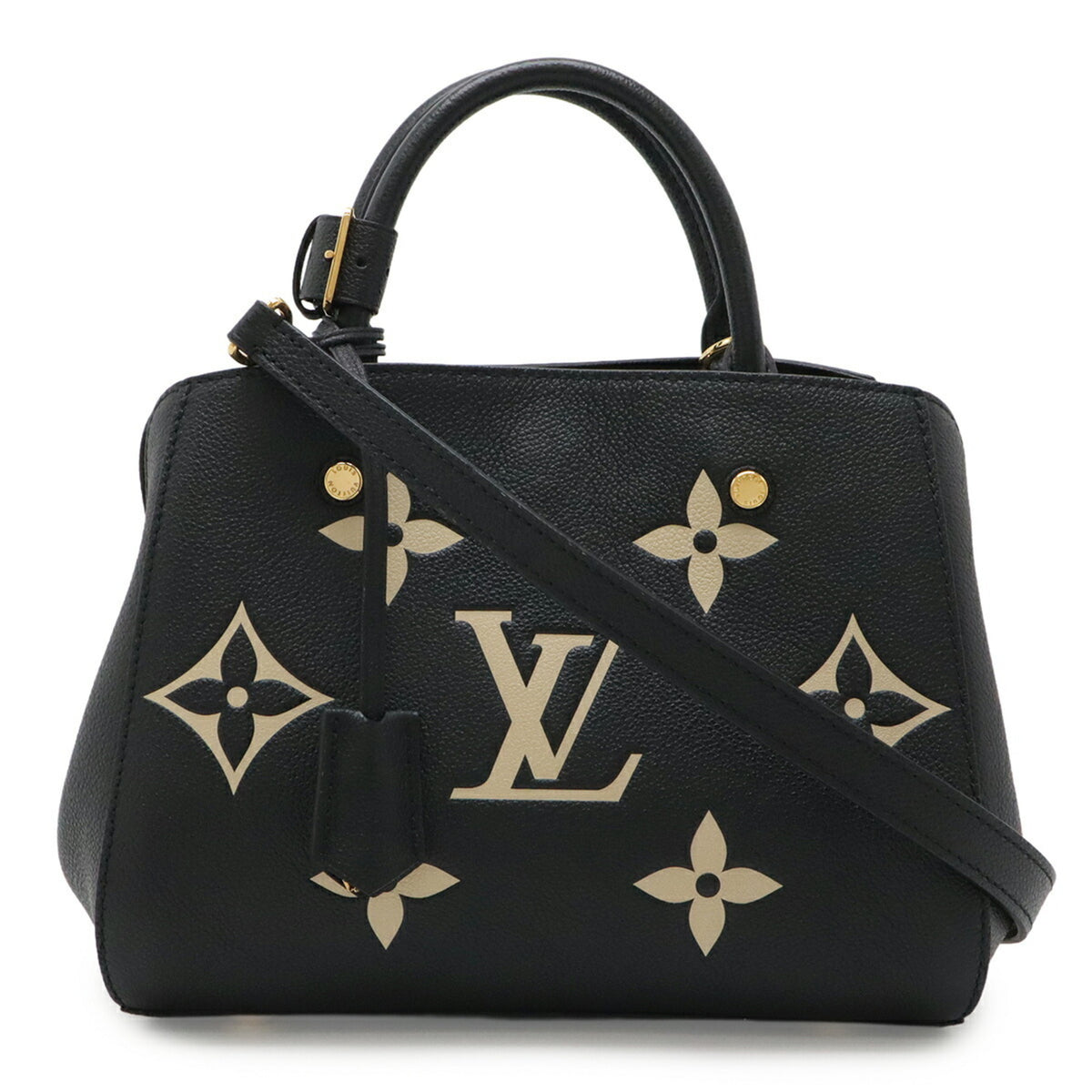 Louis Vuitton Beige Black Noir Monogram Empreinte Handbag Shoulder Bag (Pre-Owned)