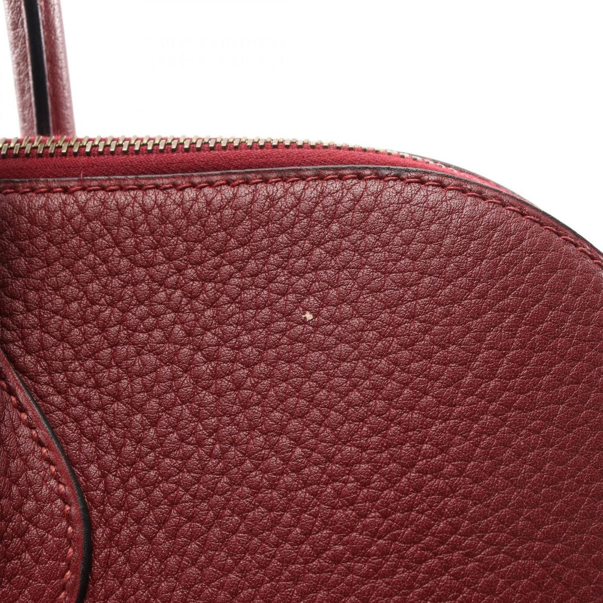 Hermes Bordeaux Rouge H Taurillon Clemence Leather Handbag (Pre-Owned)