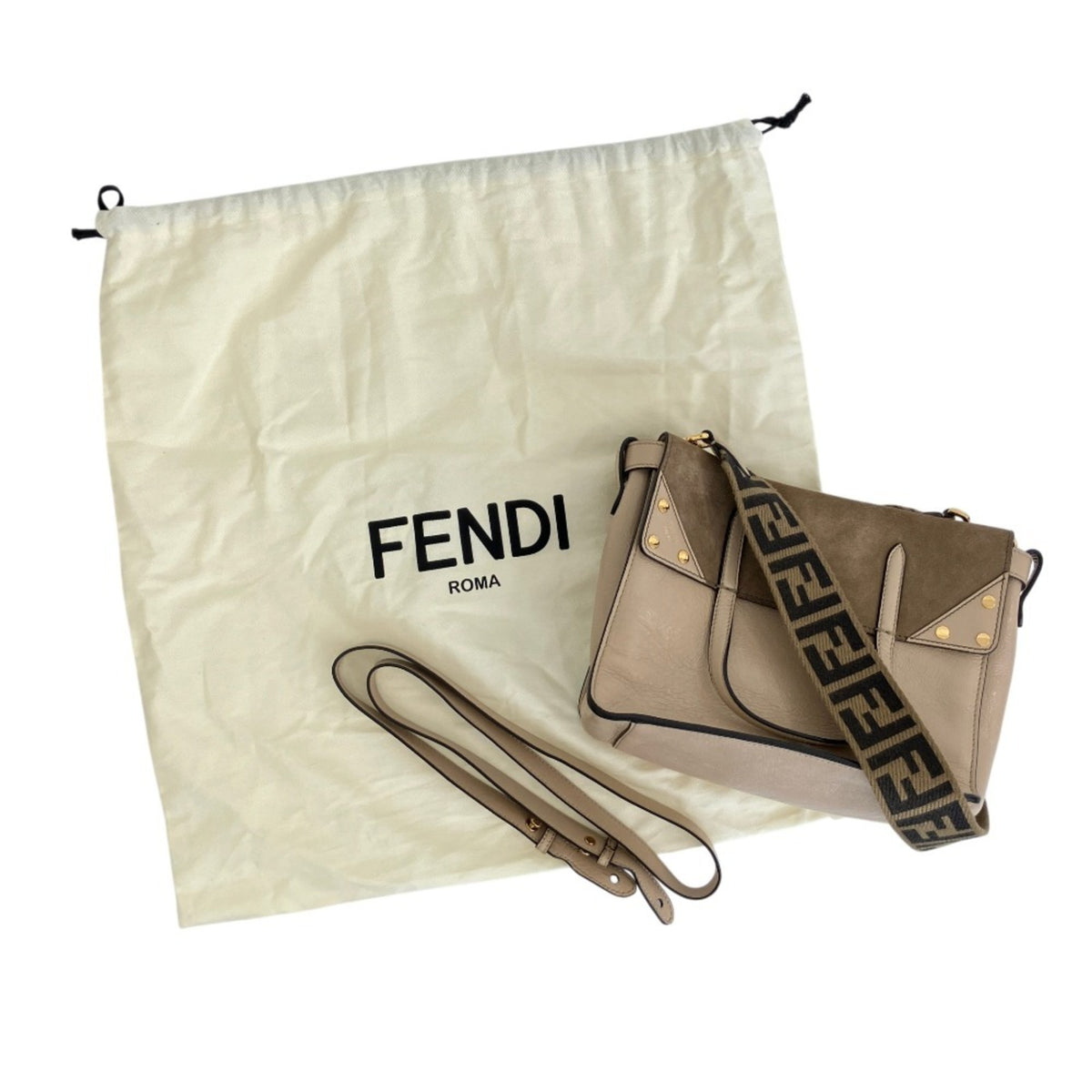 Fendi Grayish Leather Shoulder Bag (Pre-Owned)