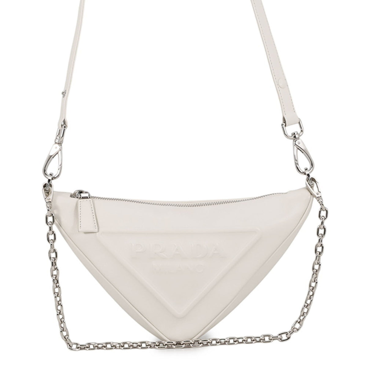 Prada White Leather Shoulder Bag (Pre-Owned)