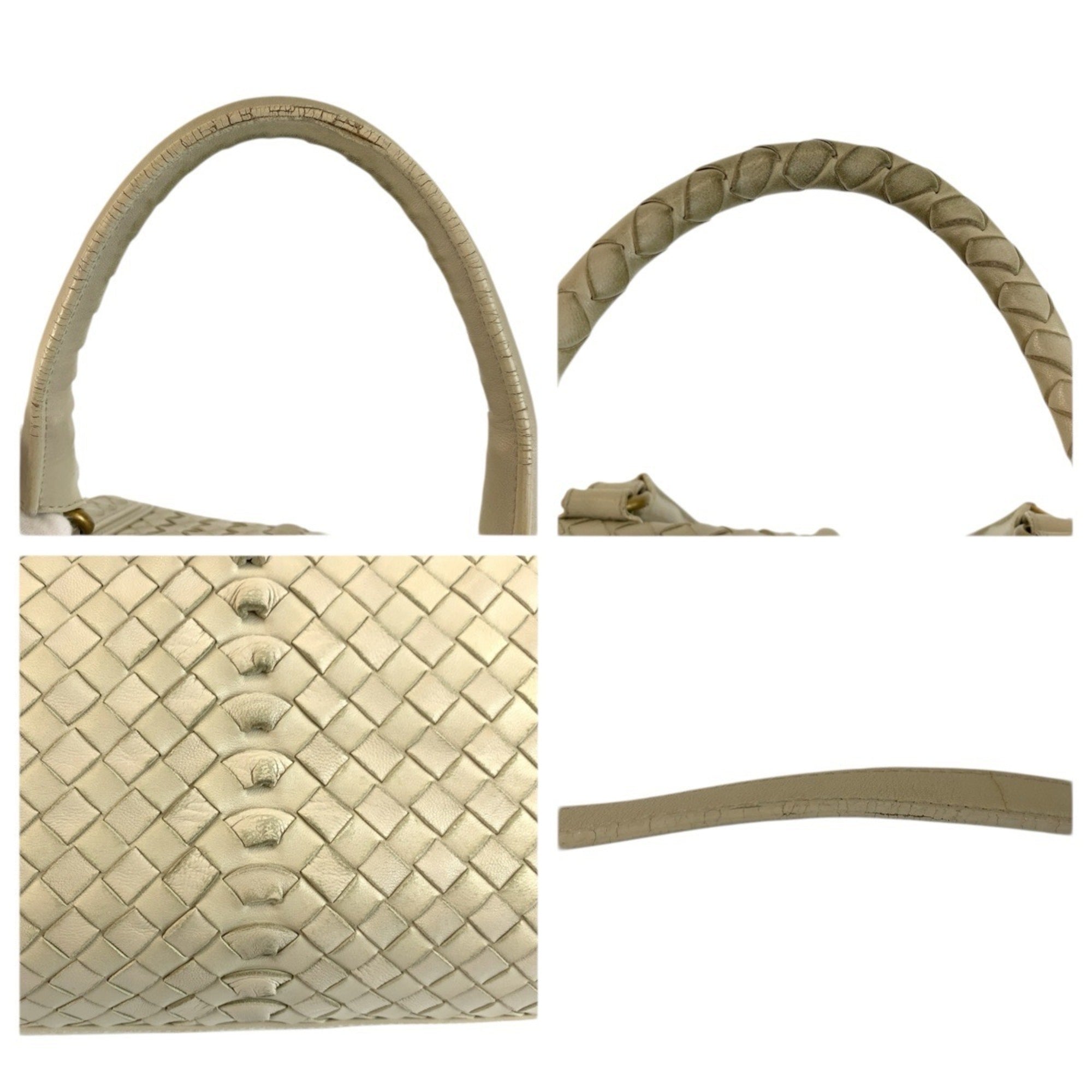Bottega Veneta Ivory Intrecciato Handbag Shoulder Bag (Pre-Owned)