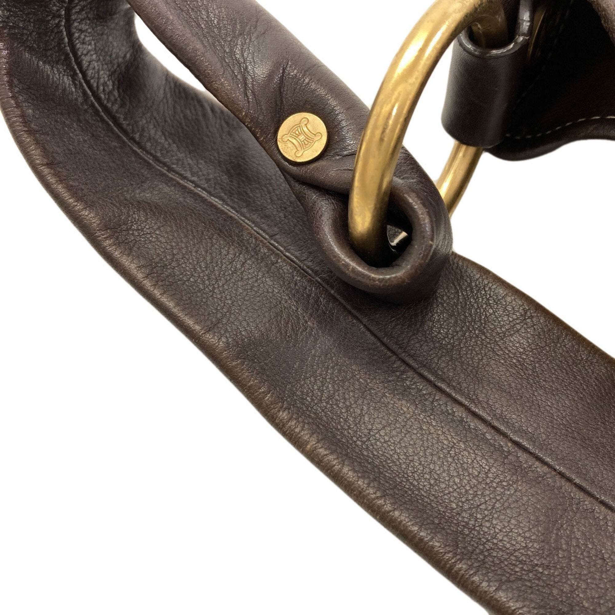 Celine Brown Canvas Shoulder Bag (Pre-Owned)