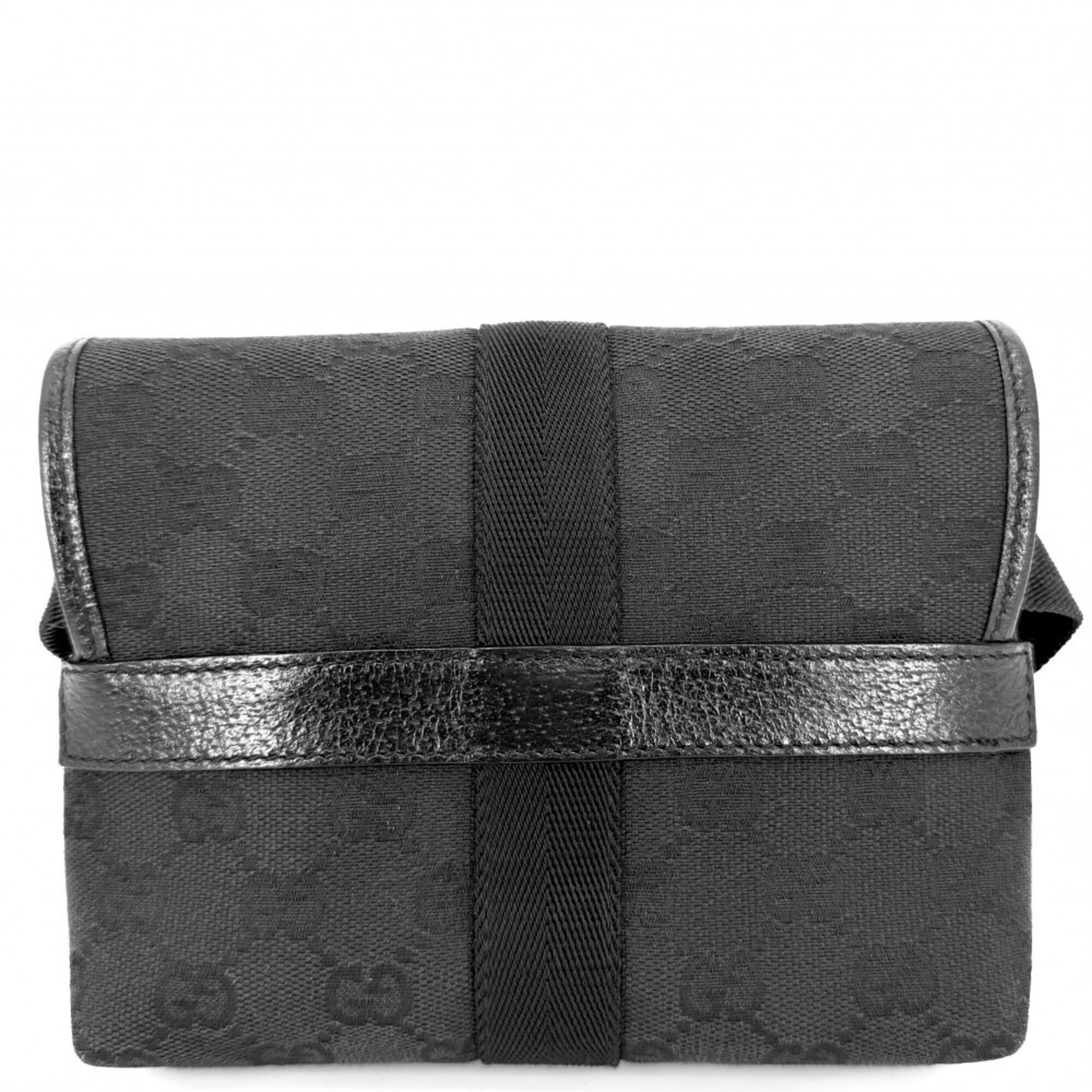 Gucci Black Gg Canvas Fanny Pack Sling Bag (Pre-Owned)