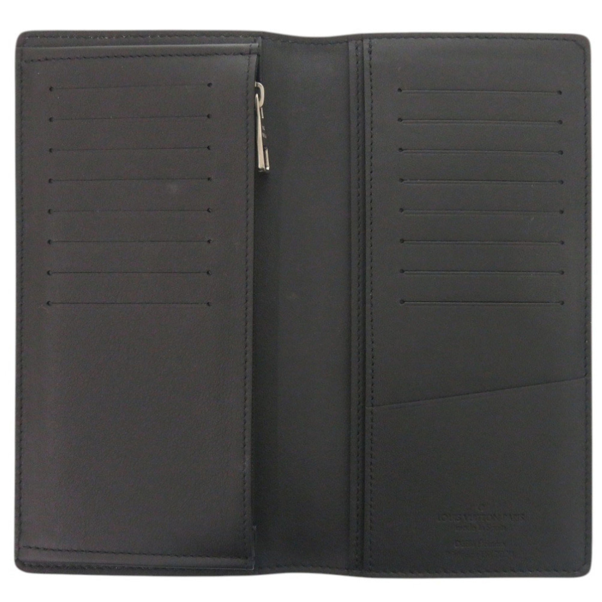 Louis Vuitton Black Leather Long Wallet (Bi-Fold) (Pre-Owned)