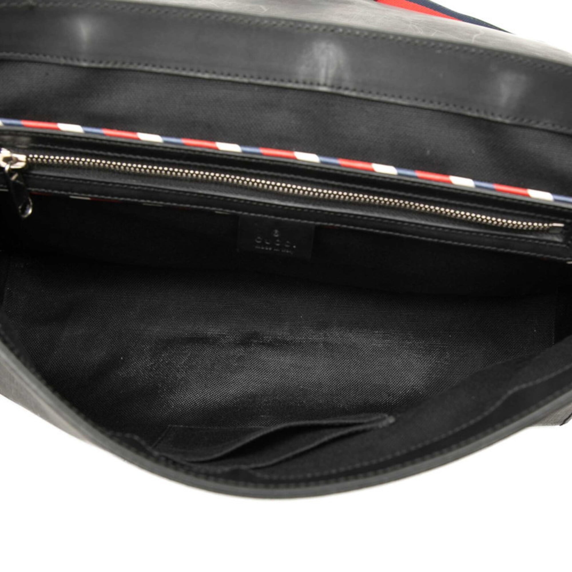 Gucci Black Gray Pvc Leather Shoulder Bag (Pre-Owned)