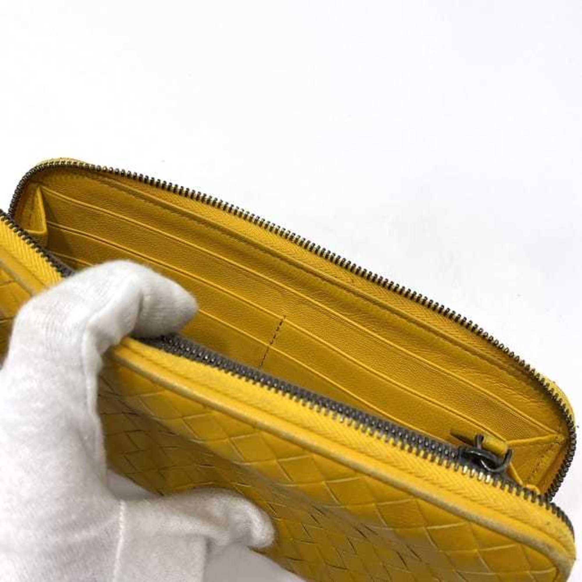 Bottega Veneta Yellow Leather Long Wallet (Bi-Fold) (Pre-Owned)