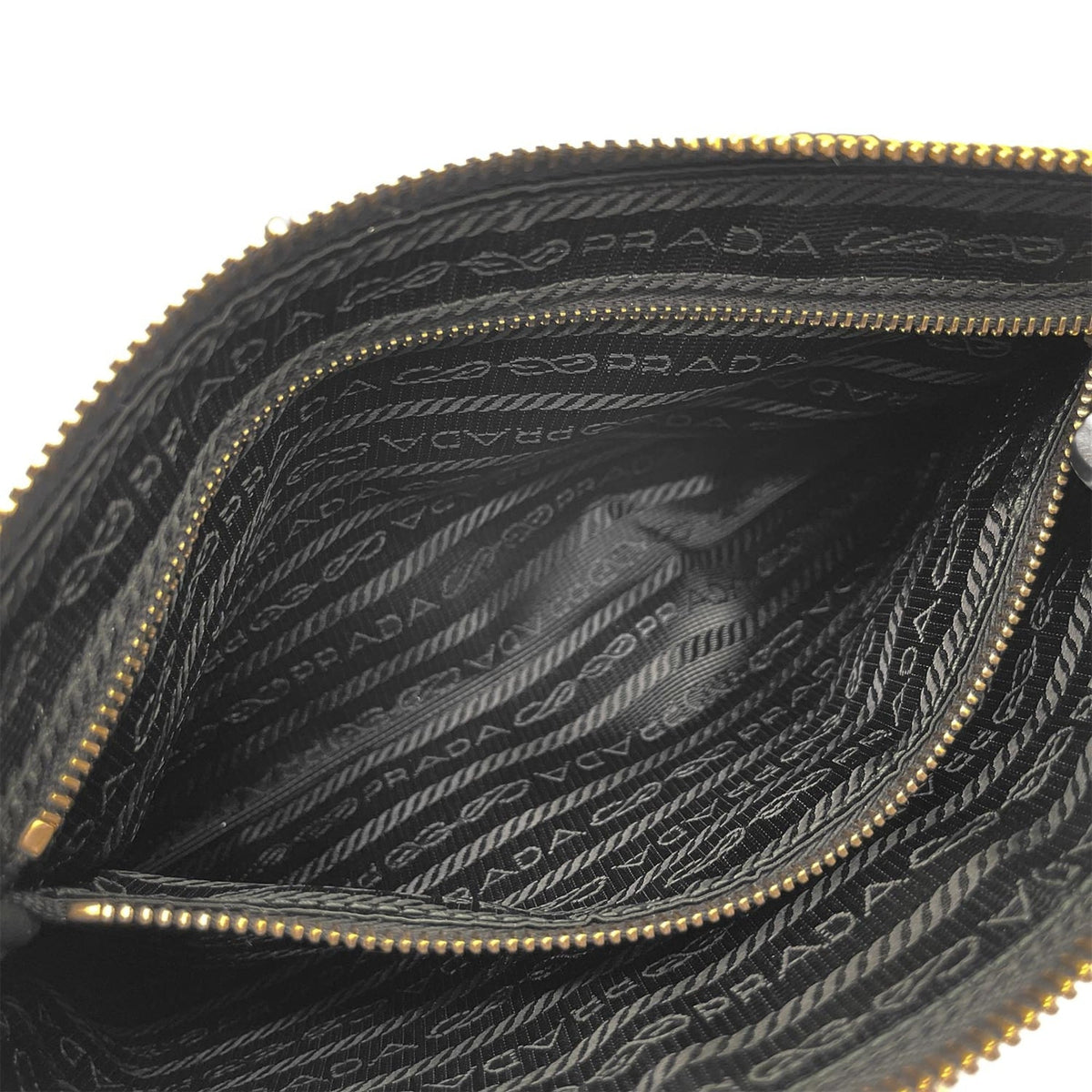 Prada Black Gold Leather Handbag Shoulder Bag (Pre-Owned)