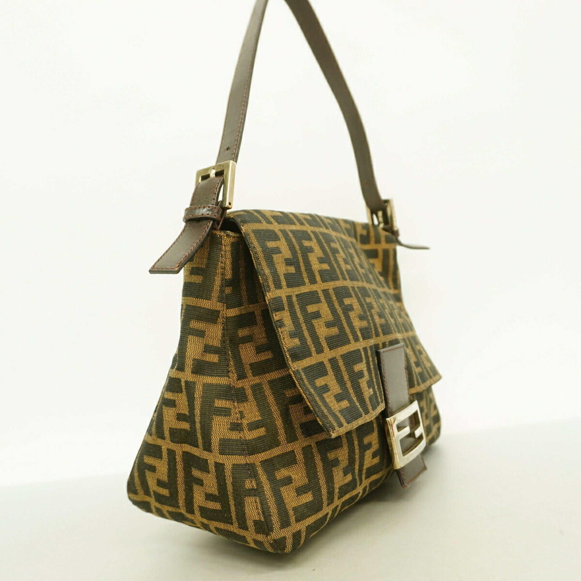 Fendi Brown Nylon Canvas Handbag (Pre-Owned)