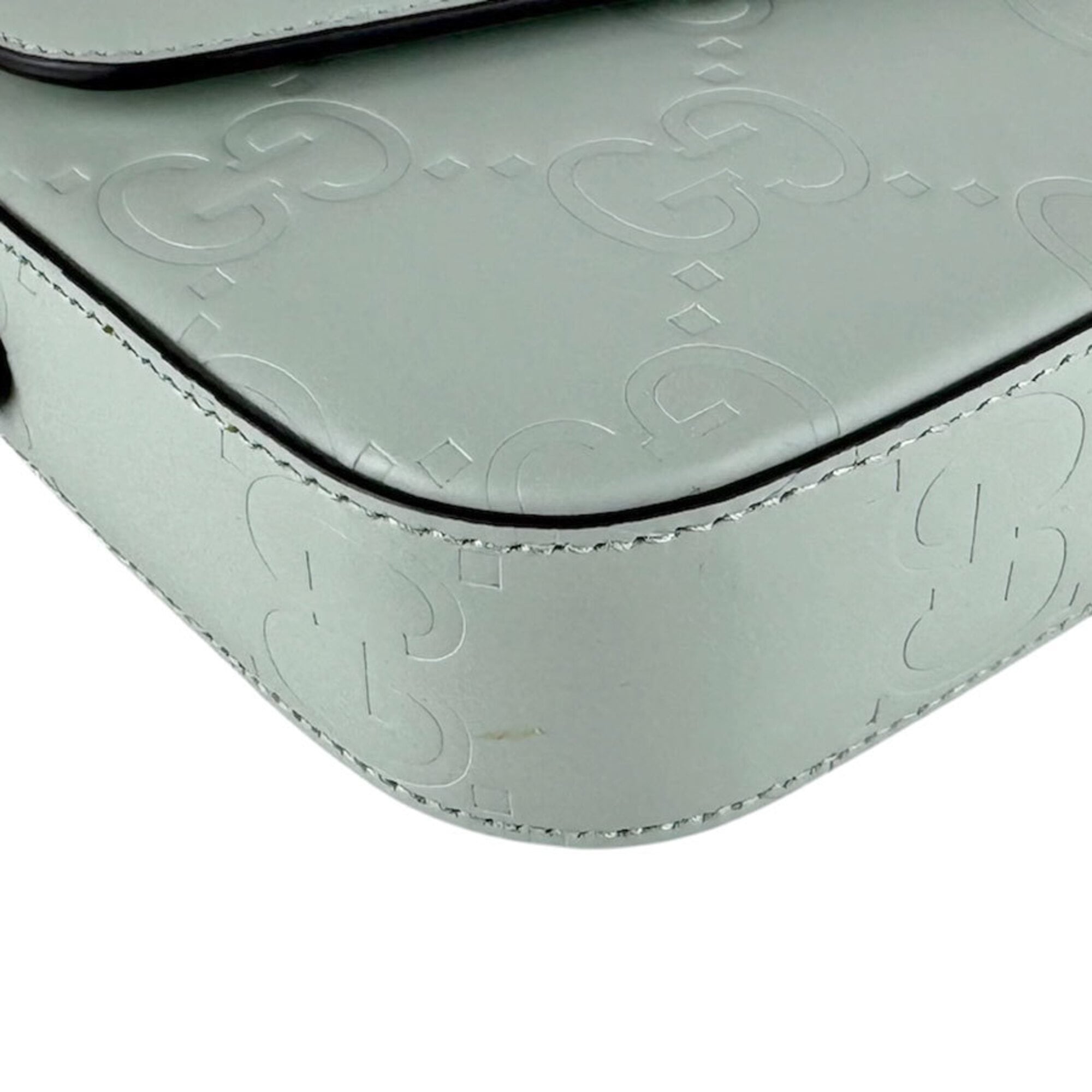 Gucci Light Green Leather Shoulder Bag (Pre-Owned)