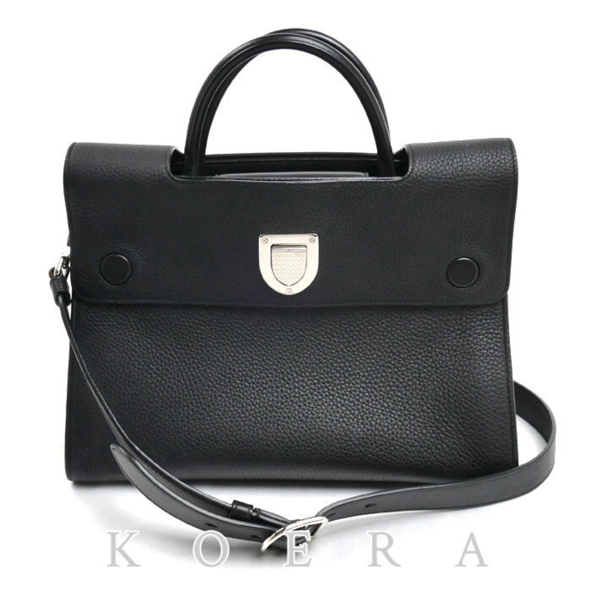 Christian Dior Black Leather Shoulder Bag (Pre-Owned)