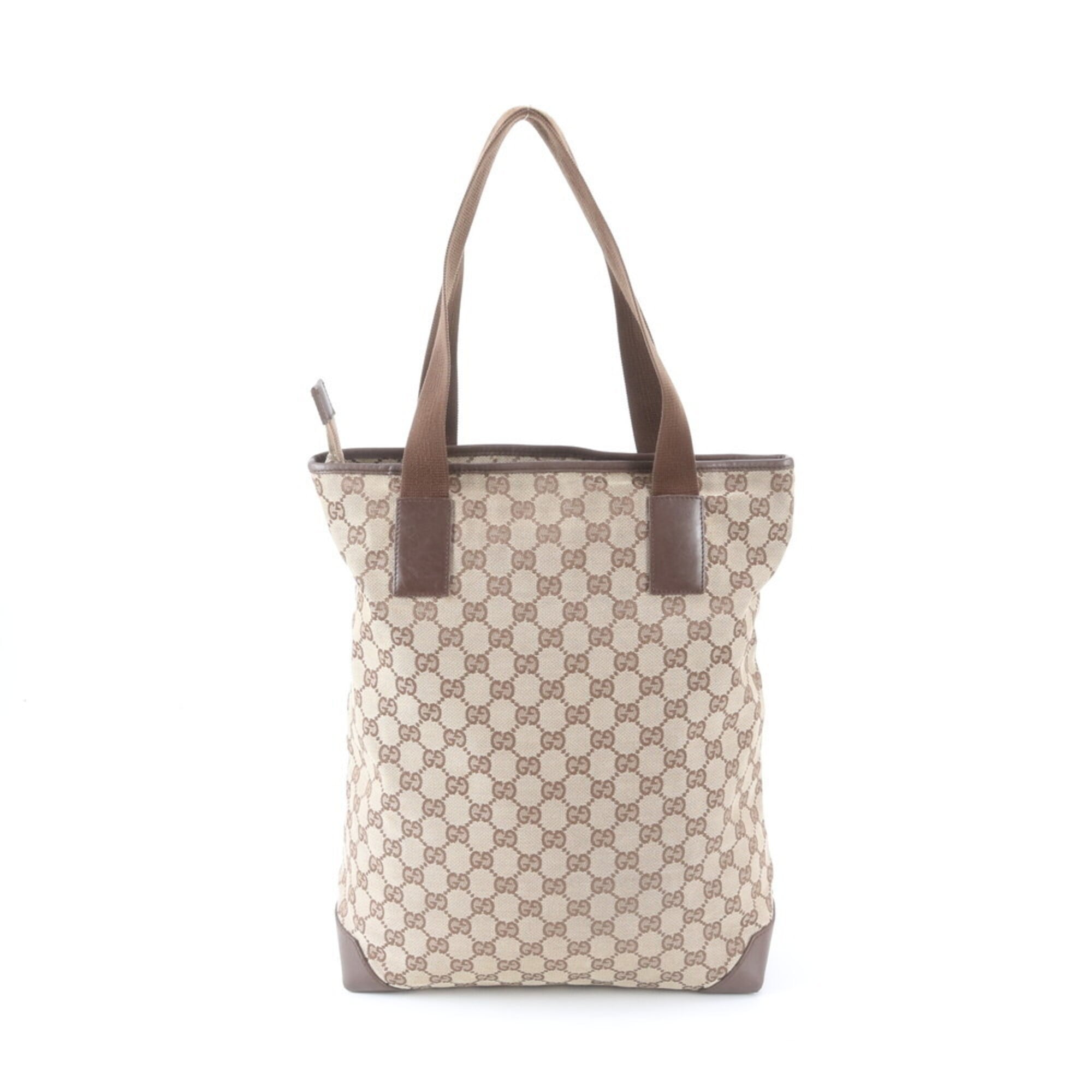 Gucci Black Brown Gg Canvas Handbag Tote Bag (Pre-Owned)