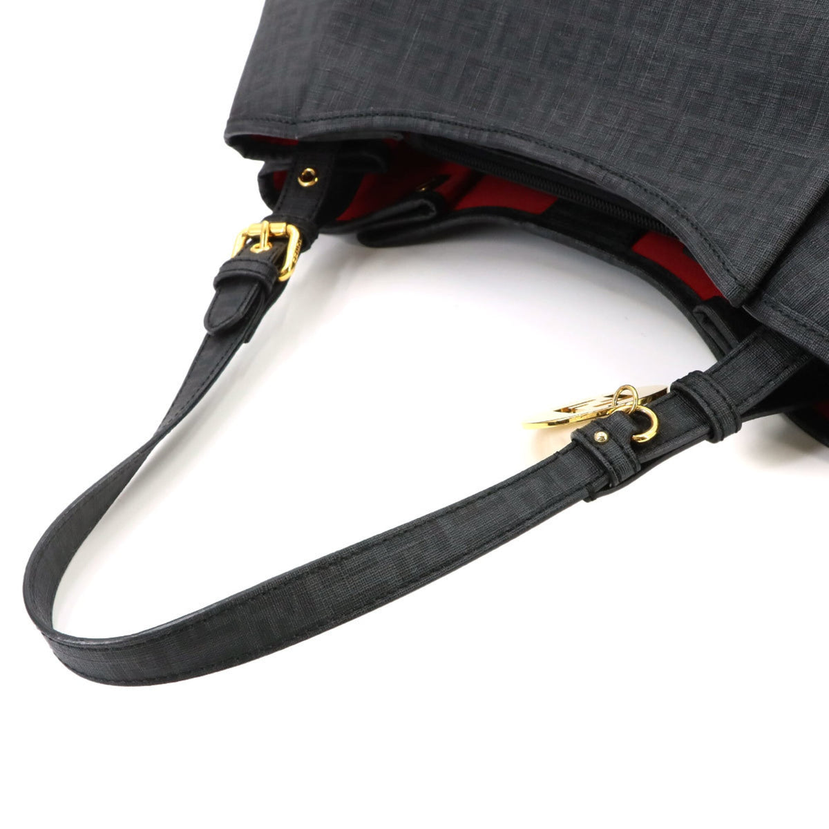 Fendi Zucchino Gray Zucchino Handbag Shoulder Bag (Pre-Owned)