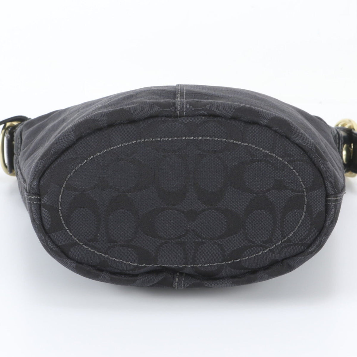Coach Black Leather Canvas Handbag Shoulder Bag Tote Bag (Pre-Owned)