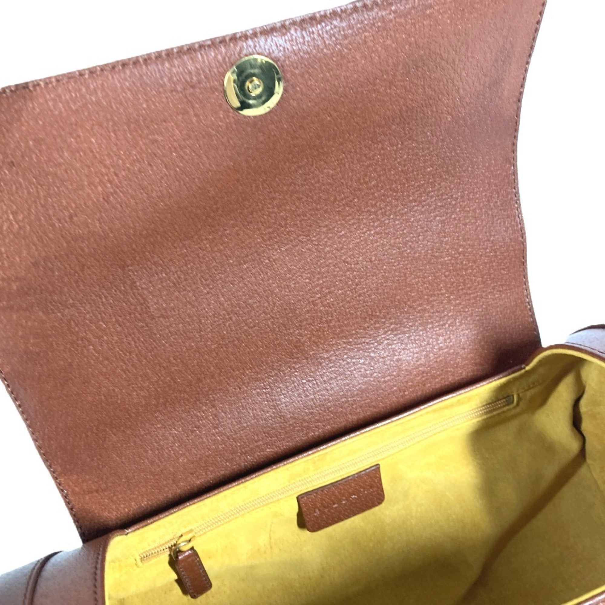 Bvlgari Brown Leather Handbag Shoulder Bag (Pre-Owned)