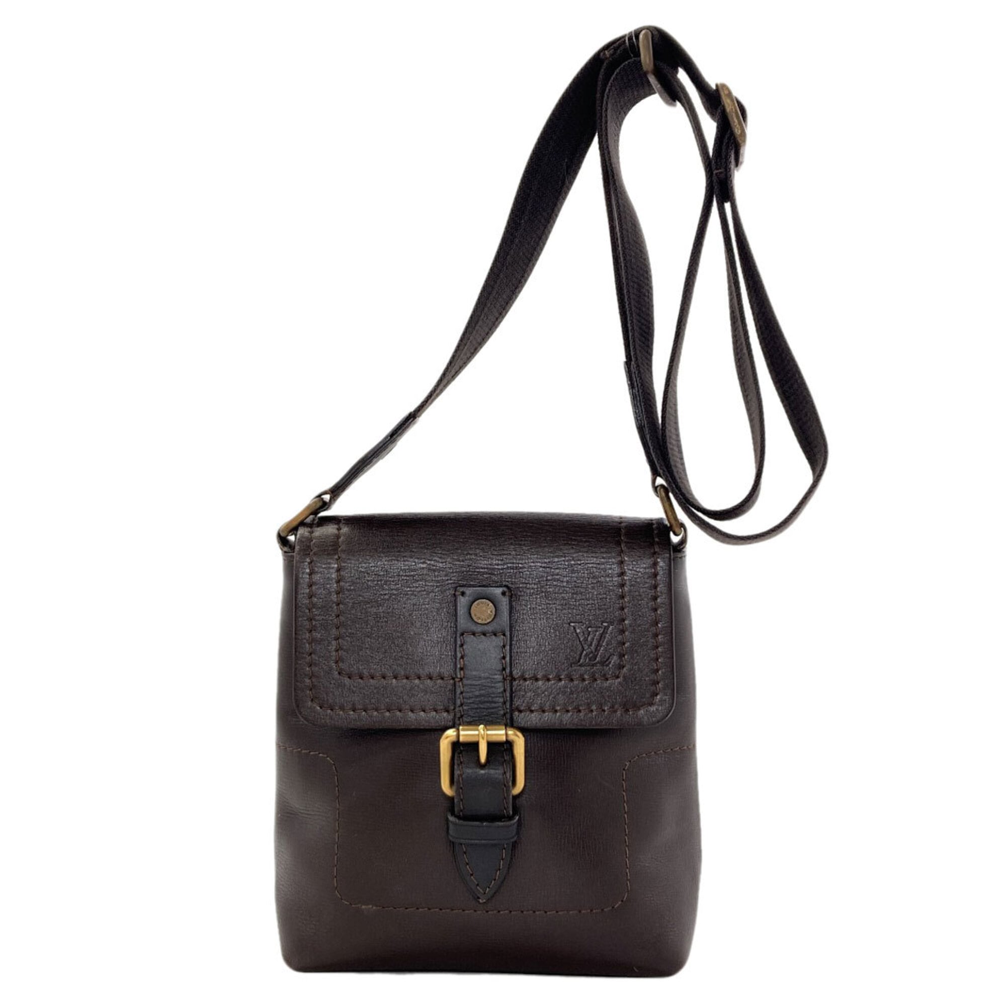 Louis Vuitton Dark Brown Utah Leather Leather Shoulder Bag (Pre-Owned)