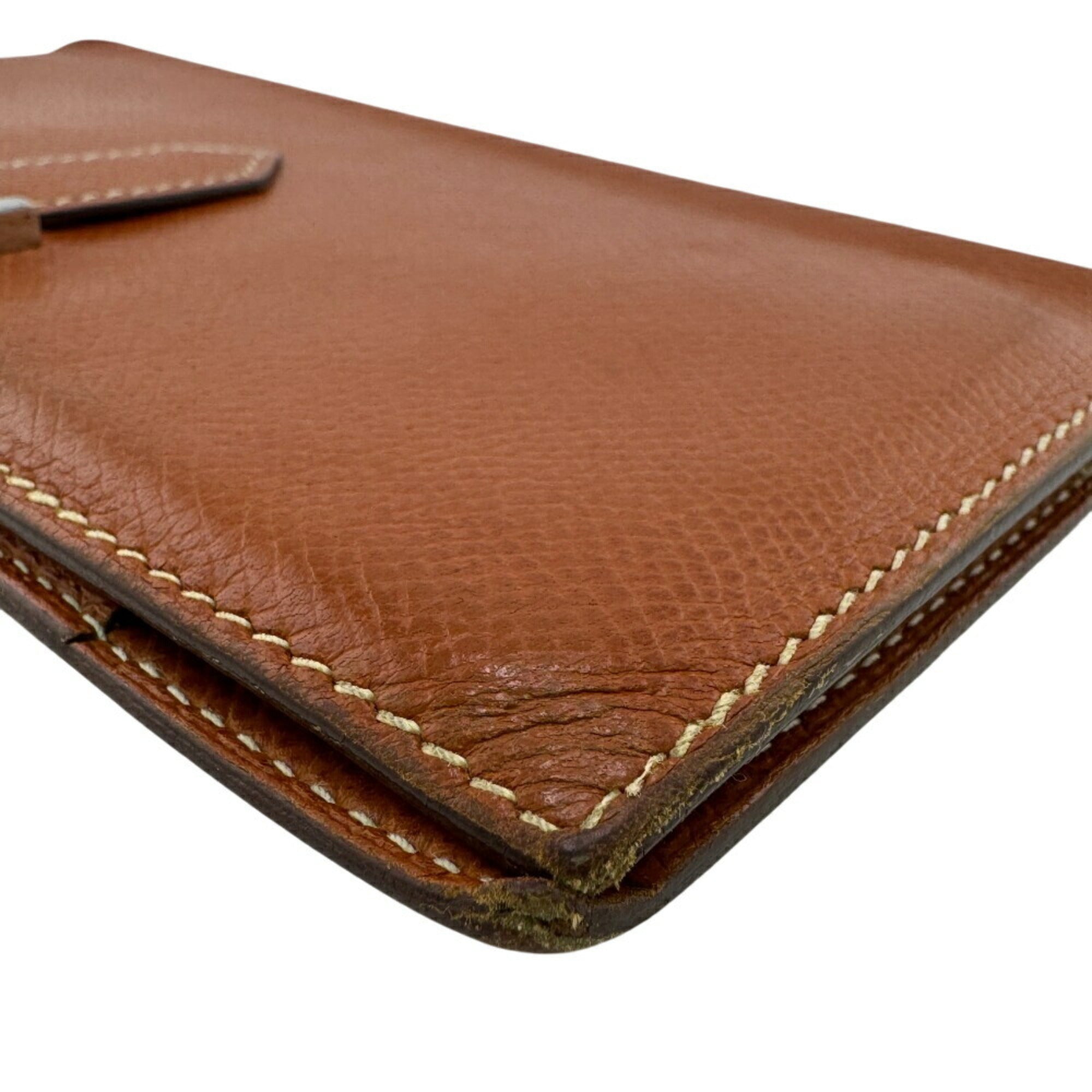 Hermes Brown Leather Long Wallet (Bi-Fold) (Pre-Owned)