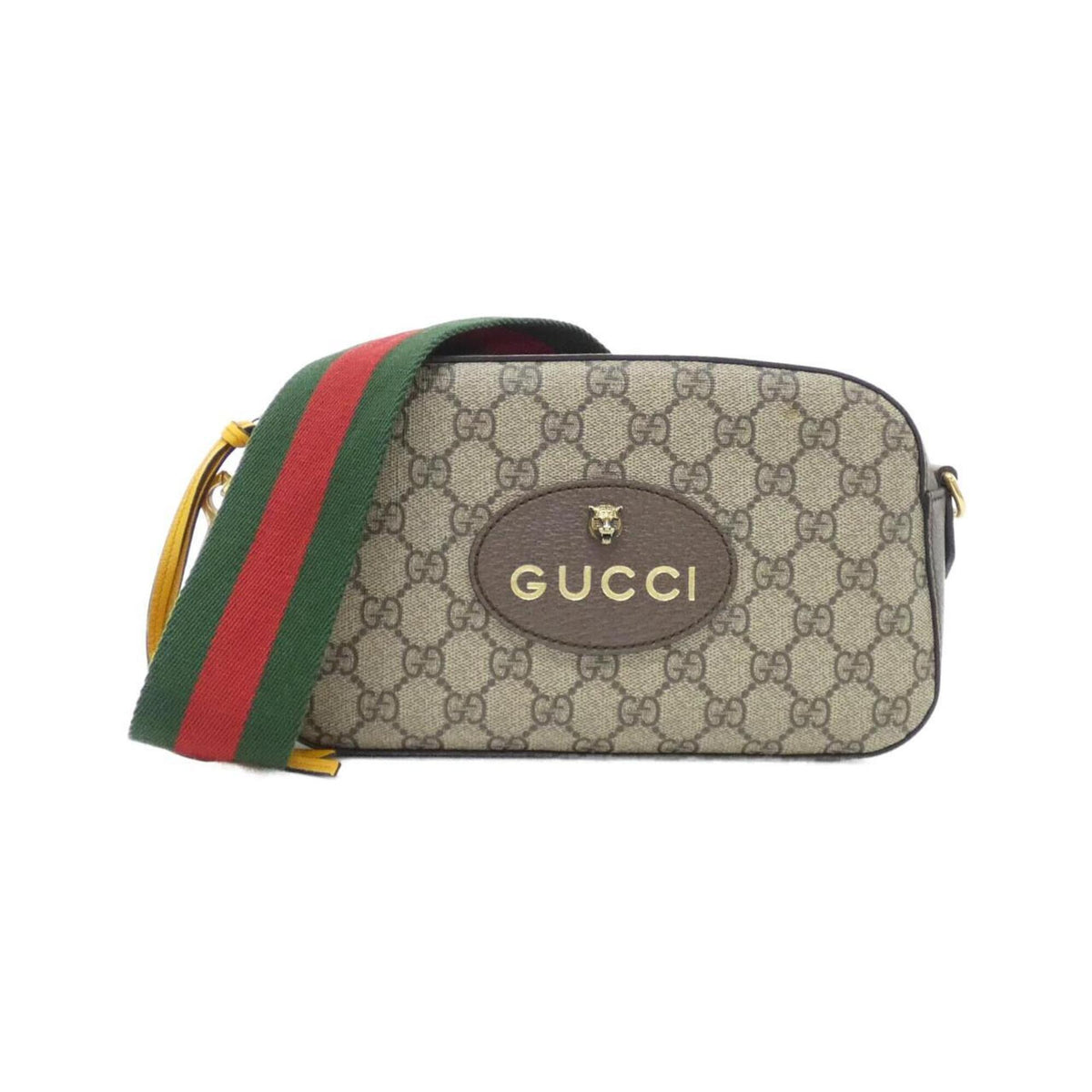 Gucci Beige Brown Gg Supreme Leather Shoulder Bag (Pre-Owned)