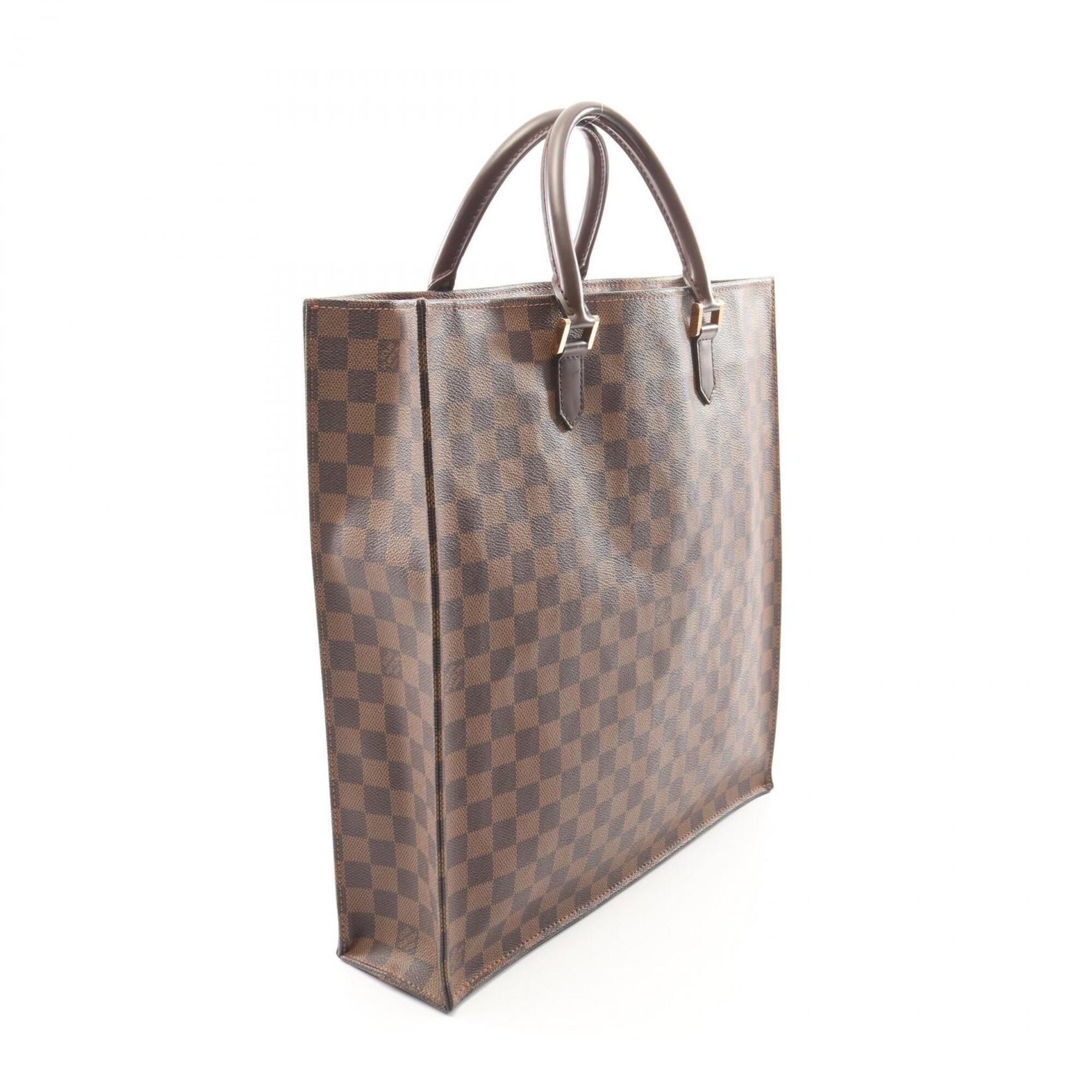 Louis Vuitton Brown Coated Canvas Leather Handbag Tote Bag (Pre-Owned)
