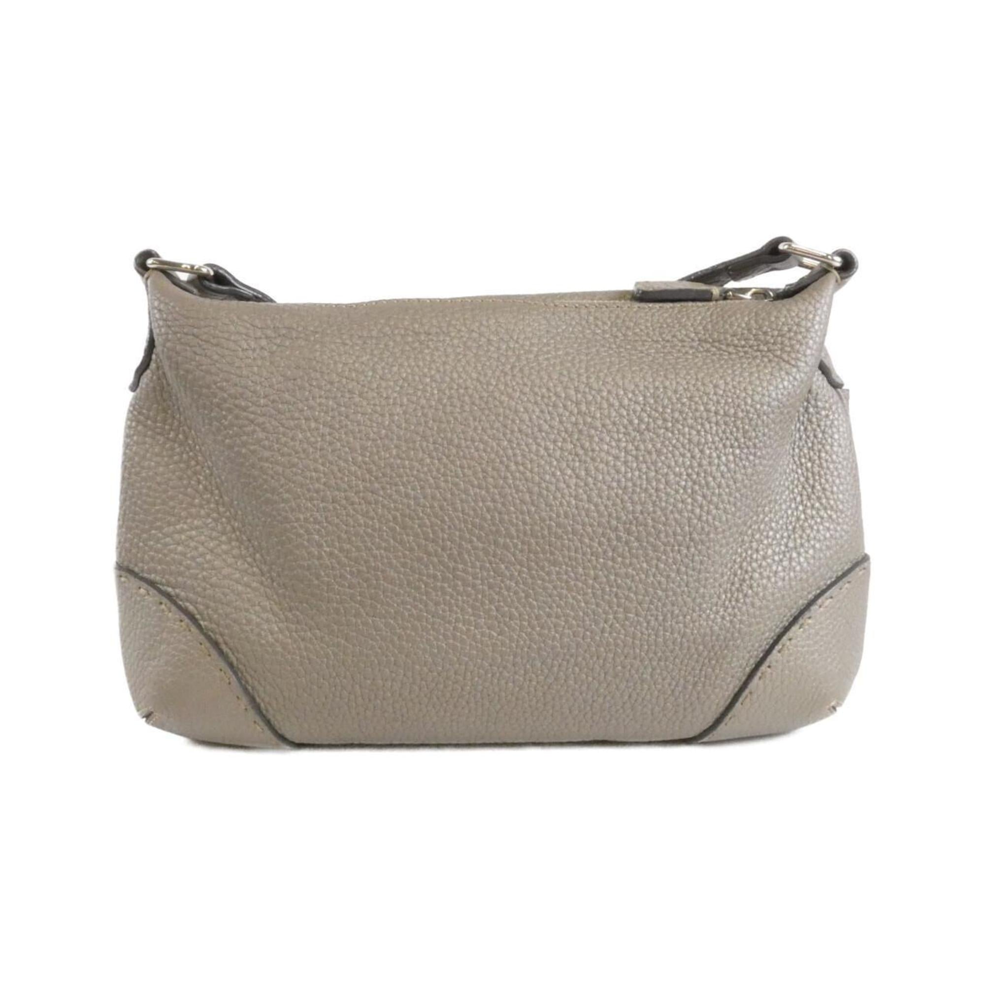 Fendi Gray Leather Handbag (Pre-Owned)