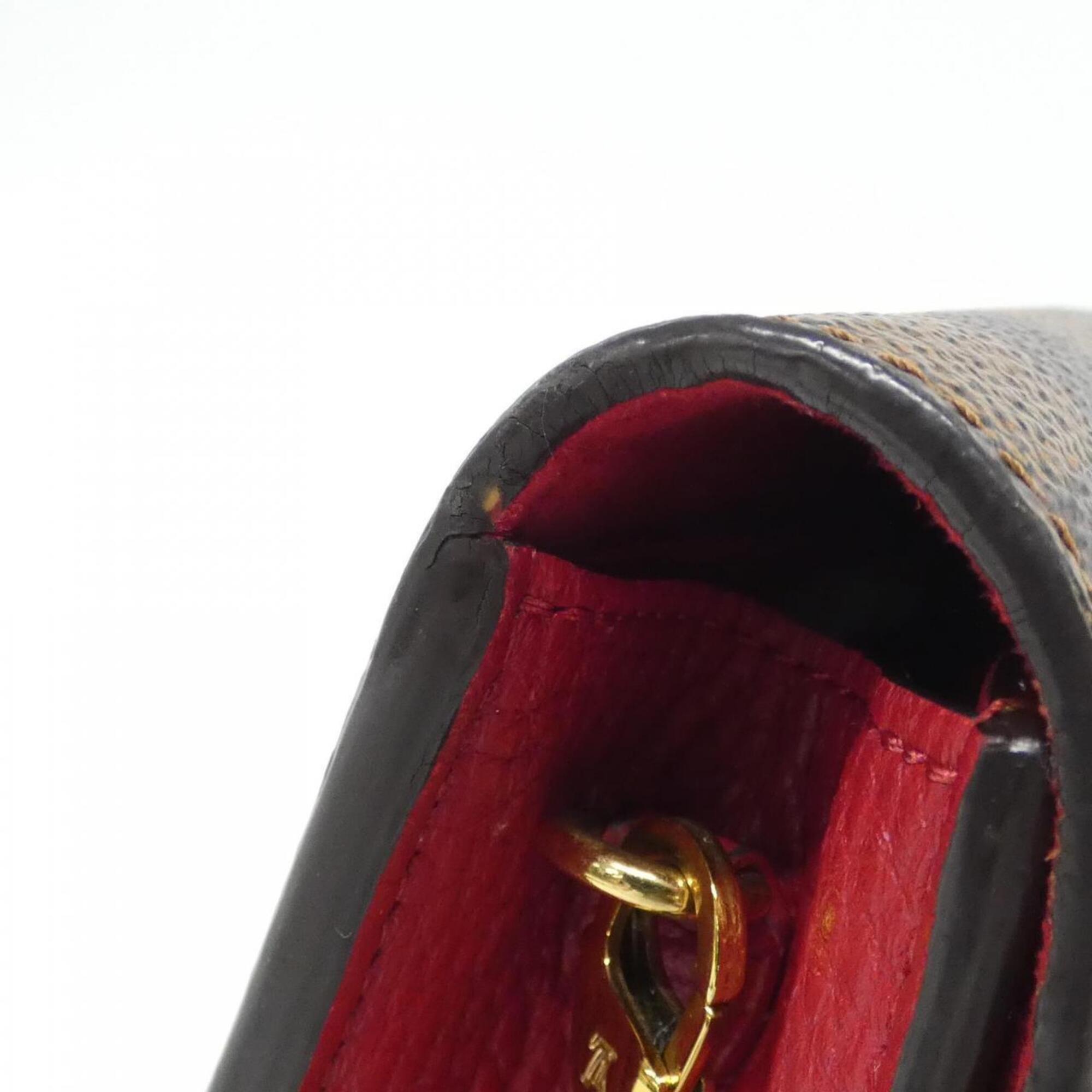 Louis Vuitton Brown Coated Canvas Chain/Shoulder Wallet (Pre-Owned)
