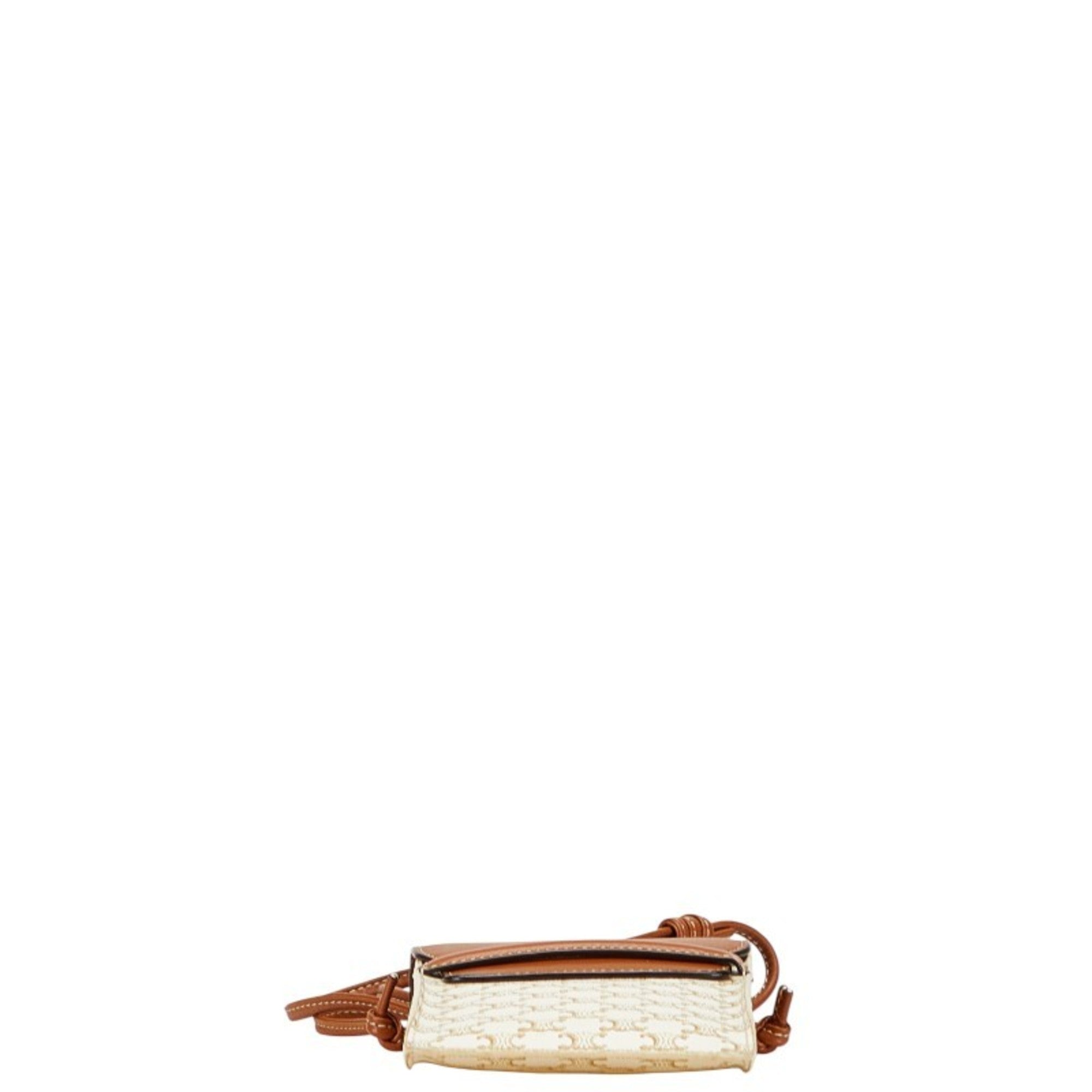 Celine Brown White Pvc Leather Shoulder Bag (Pre-Owned)