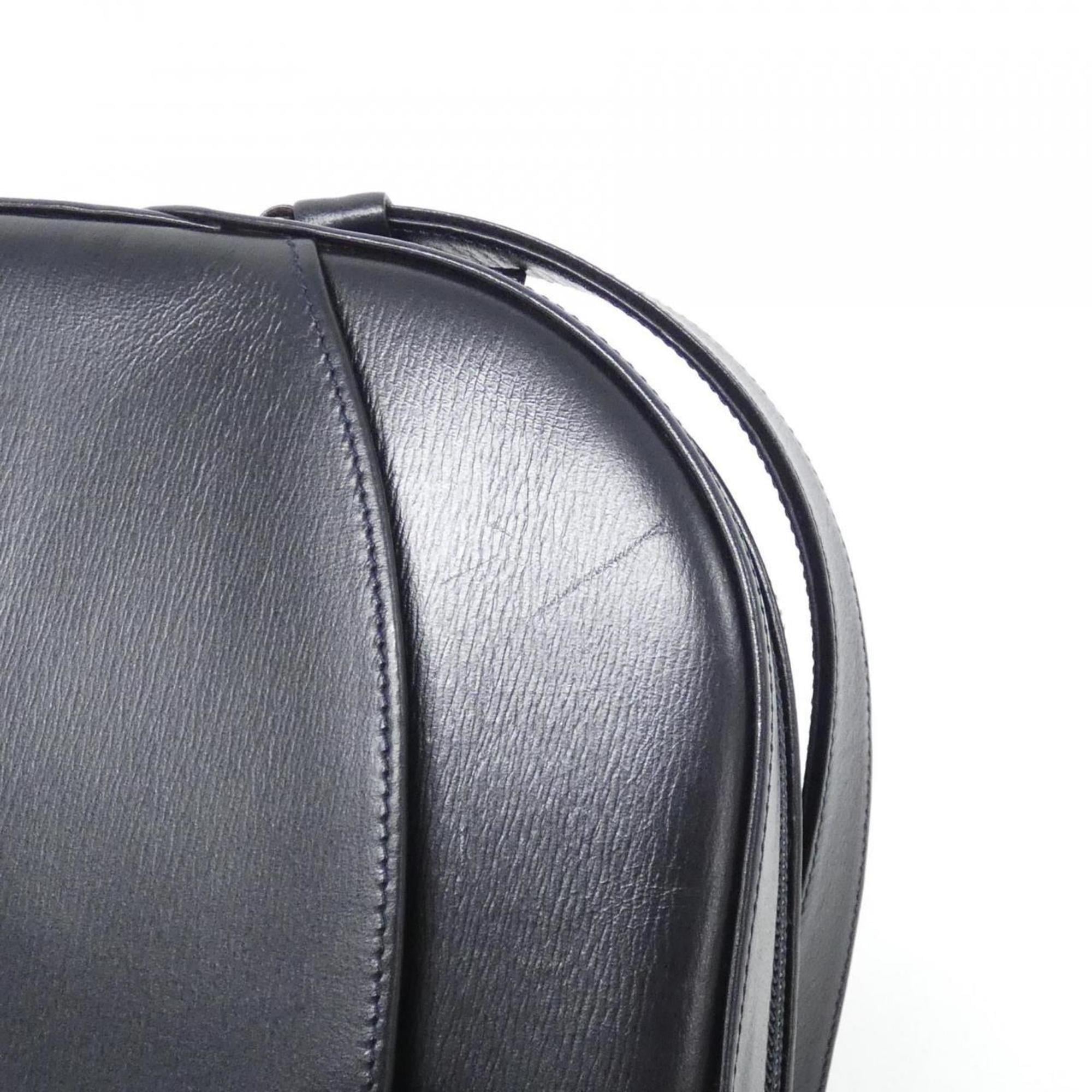 Cartier Navy Leather Shoulder Bag (Pre-Owned)