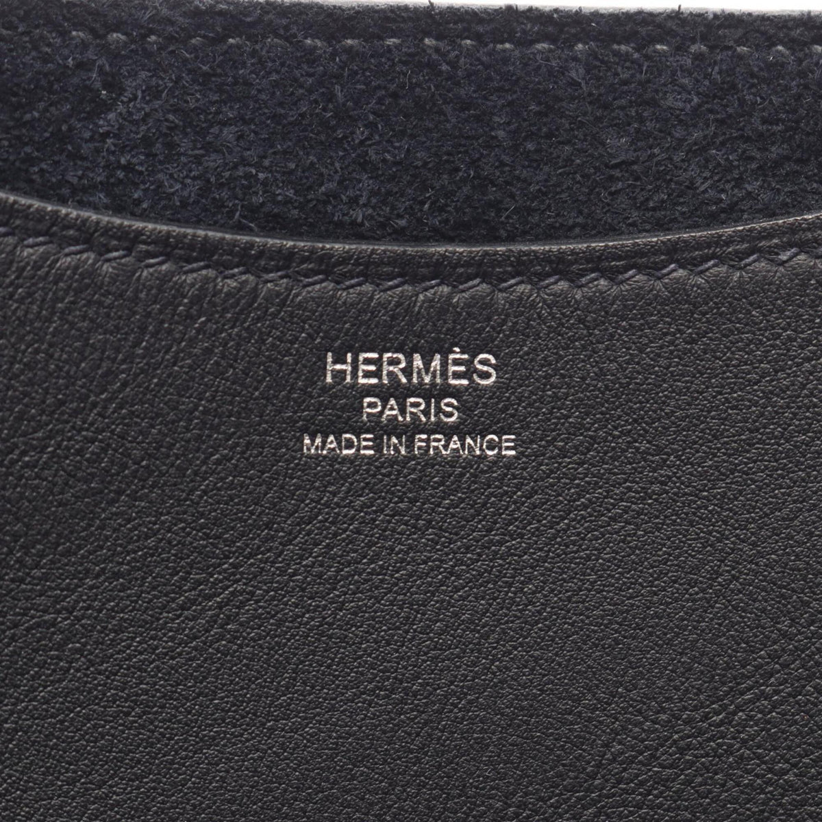 Hermes Navy Taurillon Clemence Leather Swift Leather Handbag (Pre-Owned)