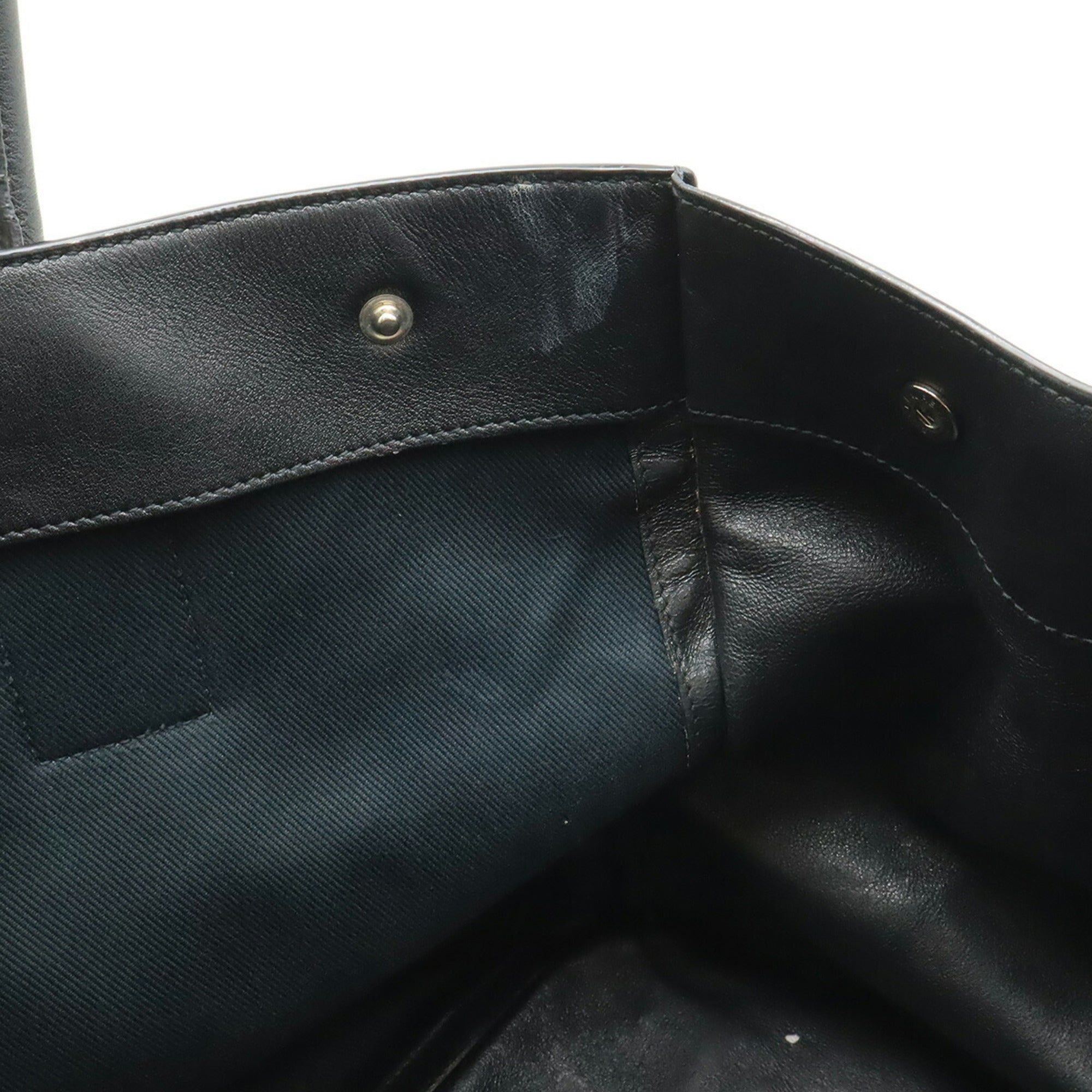 Yves Saint Laurent Black Leather Shoulder Bag Tote Bag (Pre-Owned)