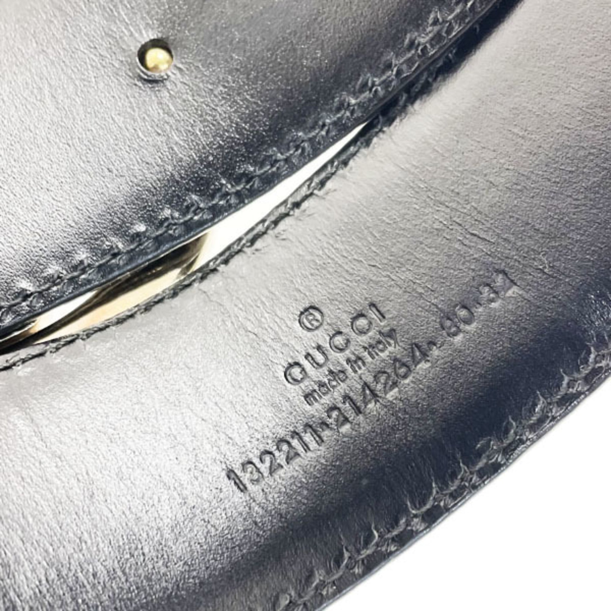 Gucci Black Gold Silver Standard Belt (Pre-Owned)