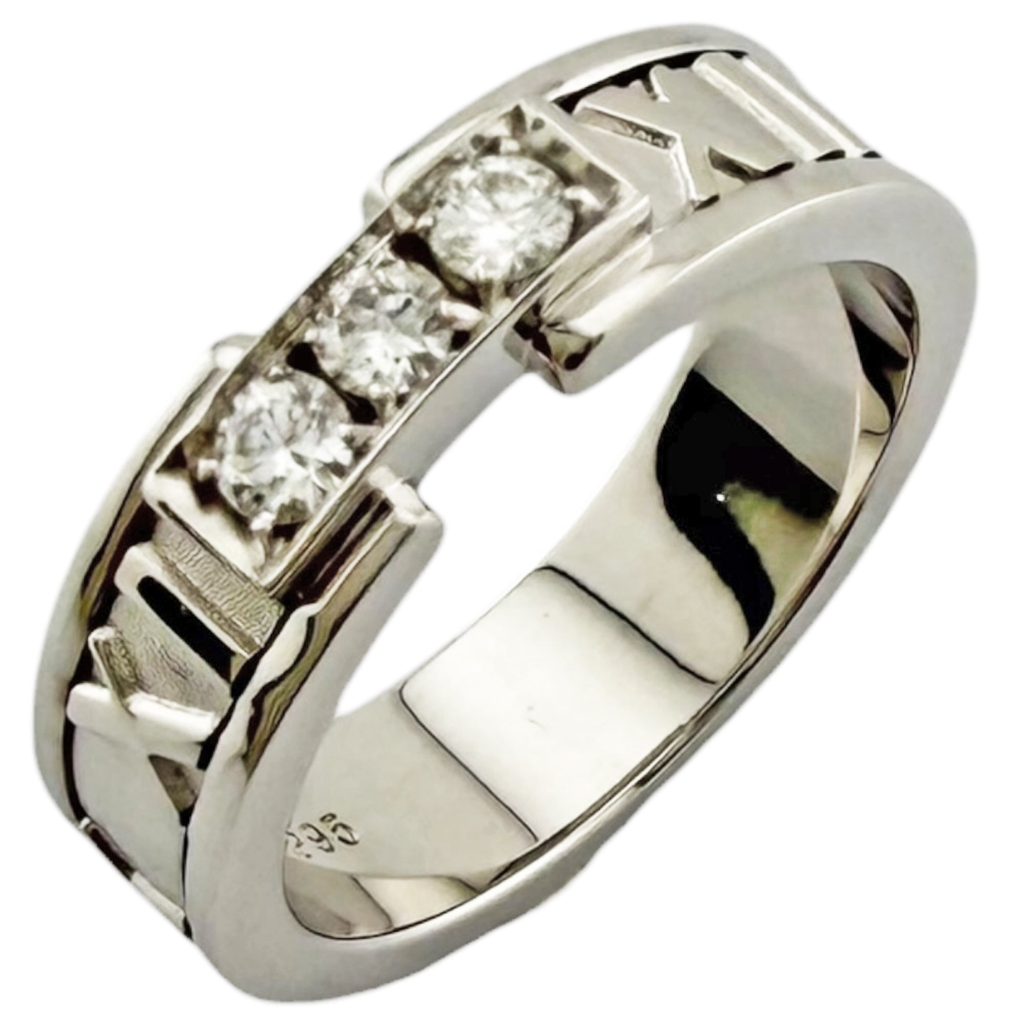 Tiffany Atlas Silver White Gold (18K) Band Ring (Pre-Owned)