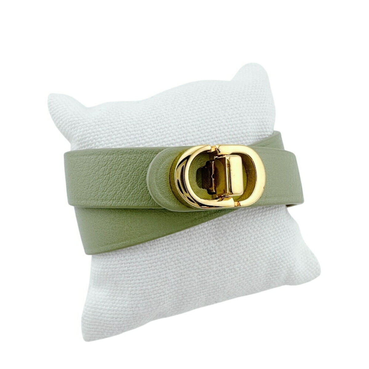 Christian Dior Green Leather Charm Bracelet (Pre-Owned)