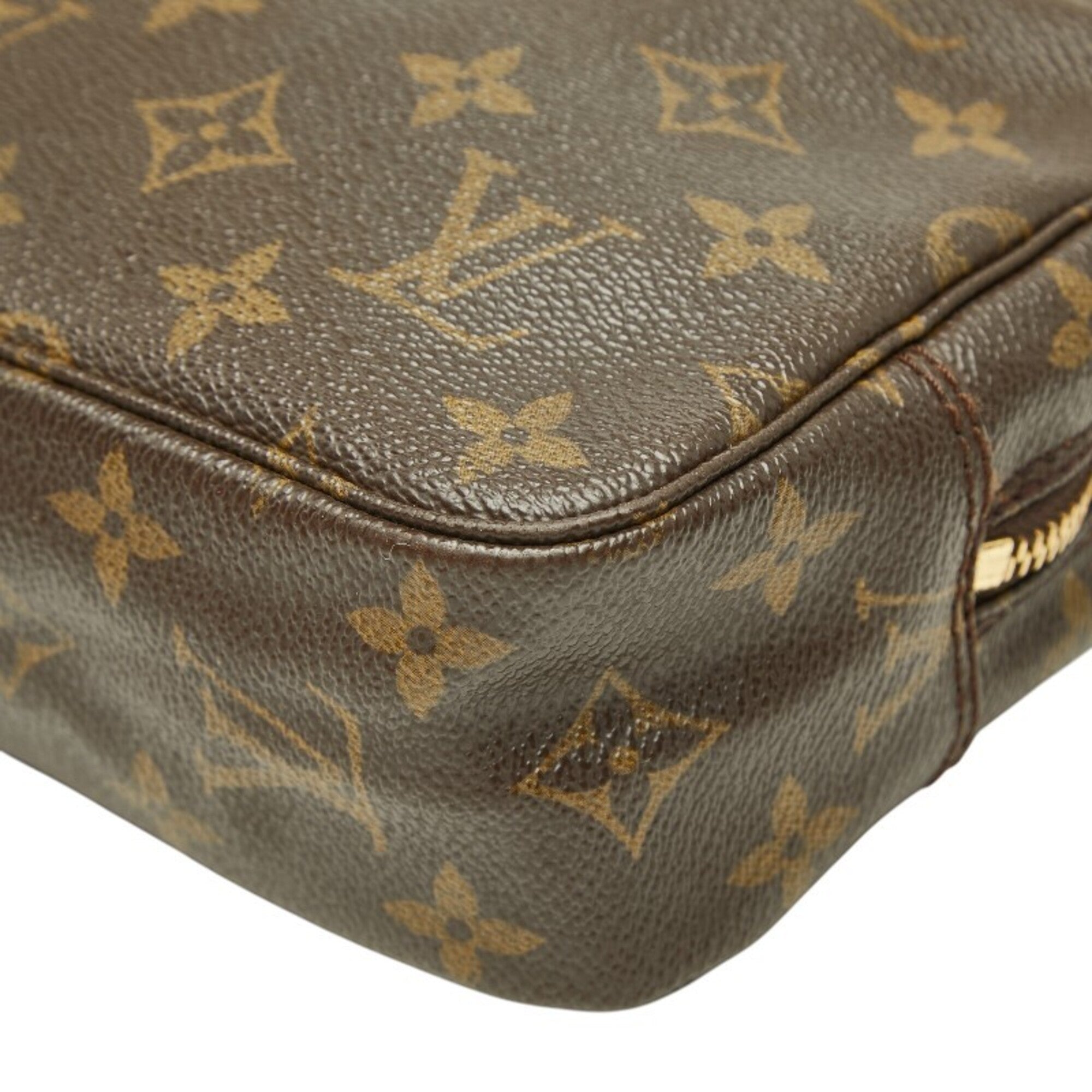 Louis Vuitton Brown Pvc Leather Clutch Bag Handbag Pouch (Pre-Owned)