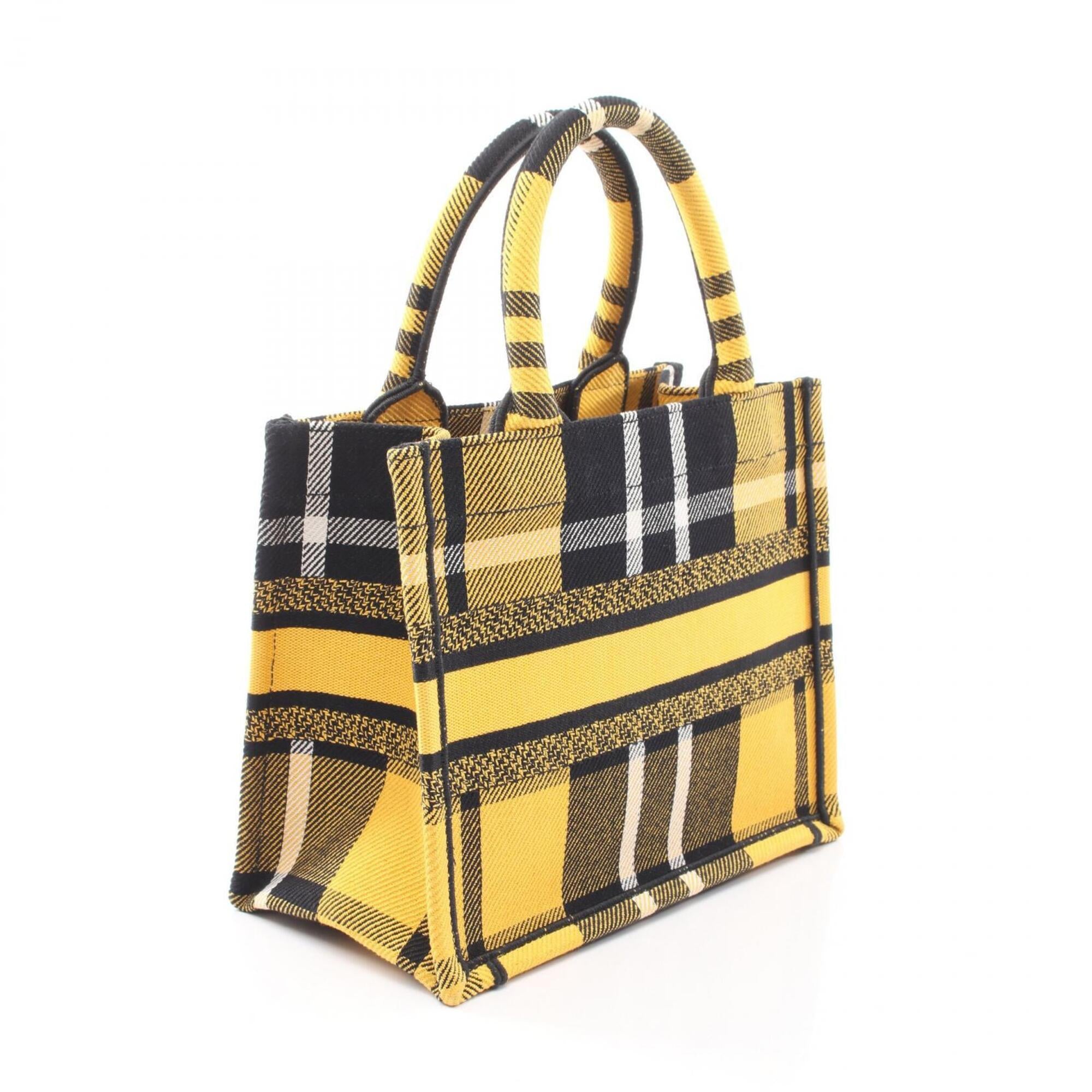 Christian Dior Black Yellow Canvas Handbag Tote Bag (Pre-Owned)