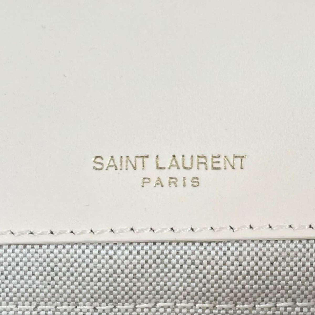 Yves Saint Laurent White Pile Fabric Leather Handbag Shoulder Bag (Pre-Owned)