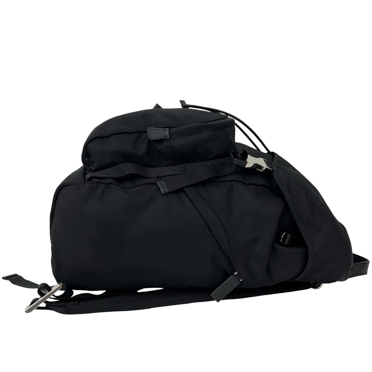 Prada Black Nylon Leather Backpack (Pre-Owned)