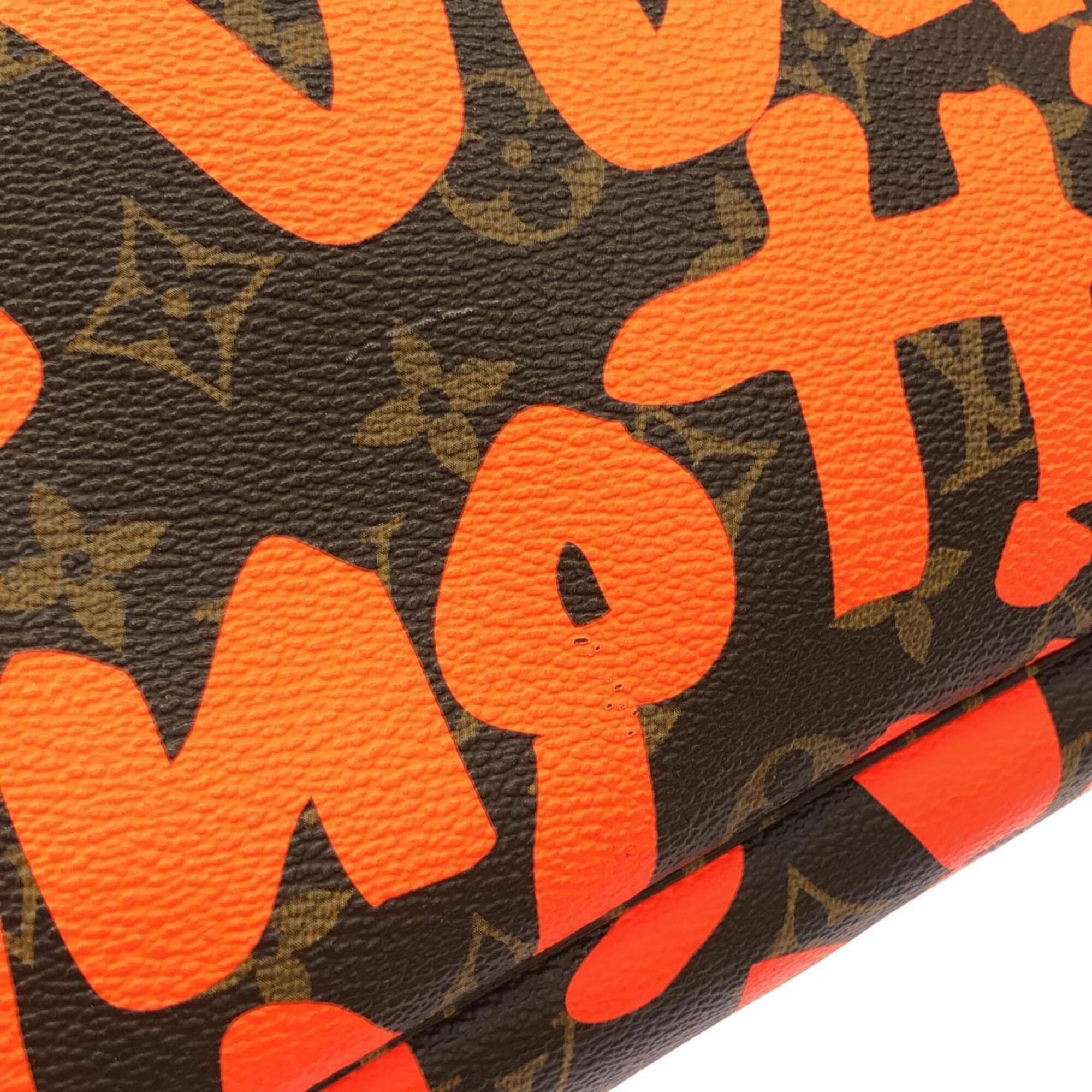 Louis Vuitton Monogram Graffiti Marron Orange Coated Canvas Handbag (Pre-Owned)
