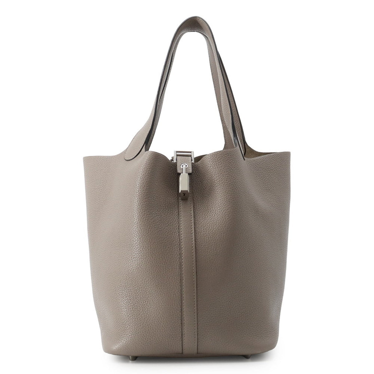 Hermes Beige Leather Handbag Tote Bag (Pre-Owned)
