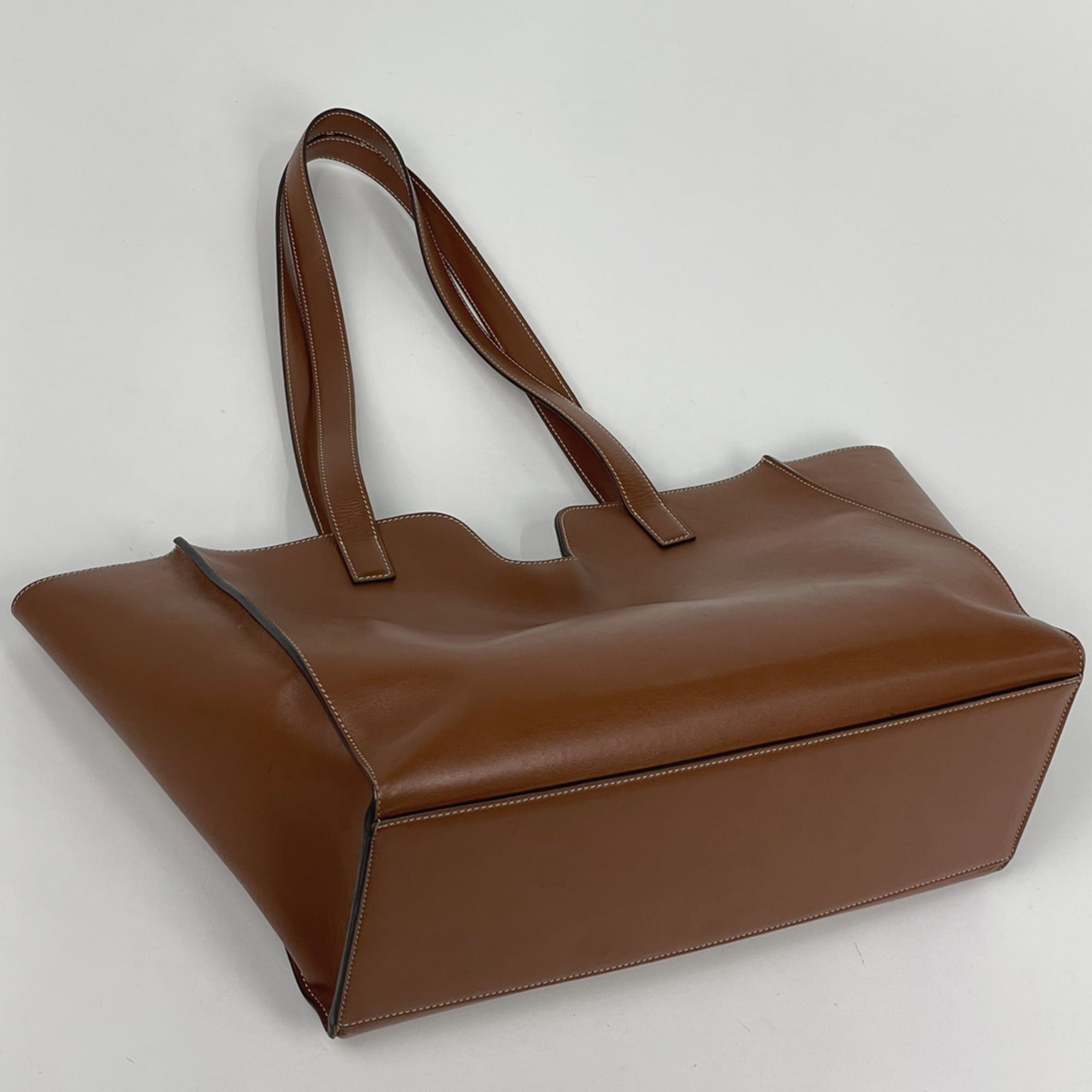Celine Cabas Brown Leather Tote Bag (Pre-Owned)