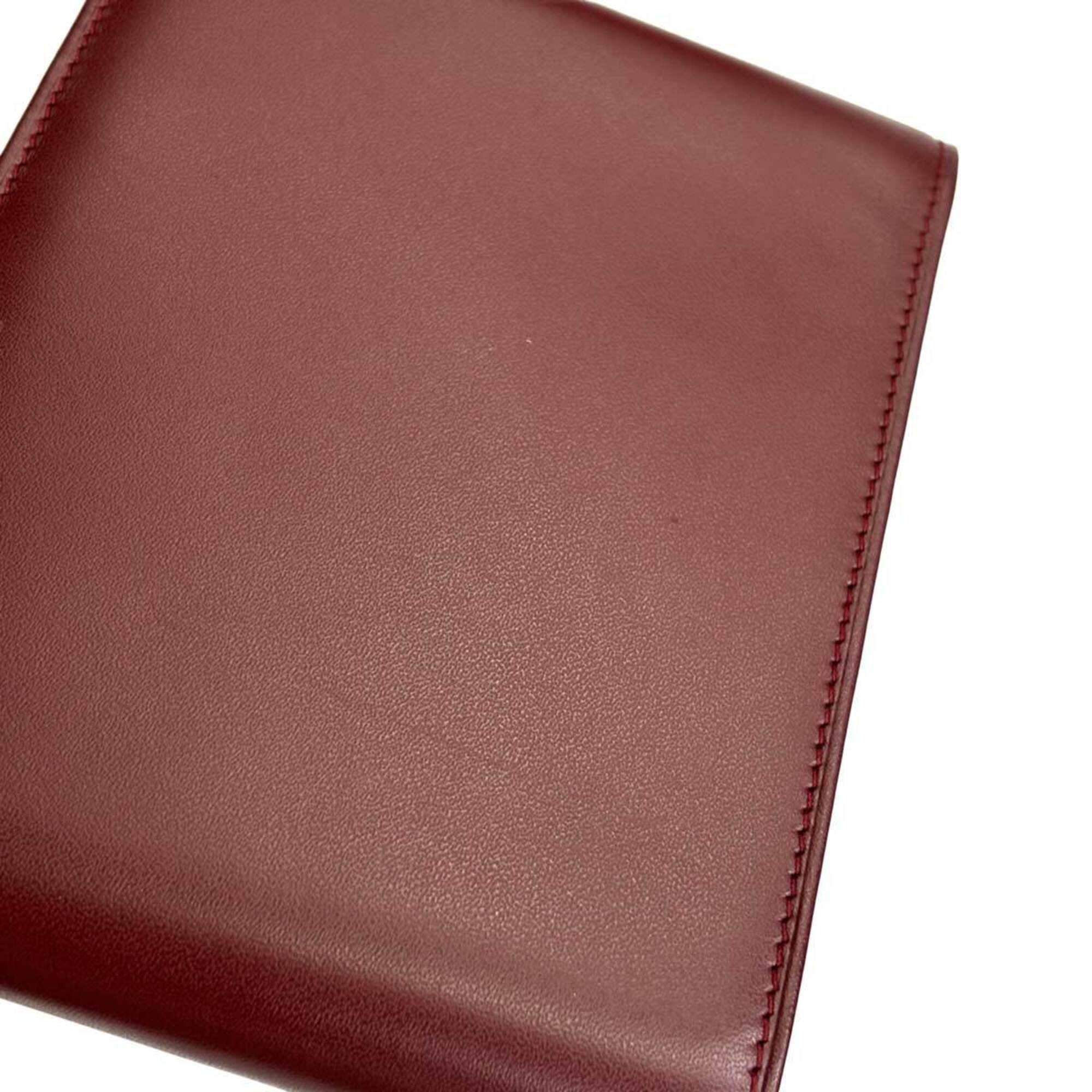 Cartier Bordeaux Leather Bill Wallet (Tri-Fold) (Pre-Owned)