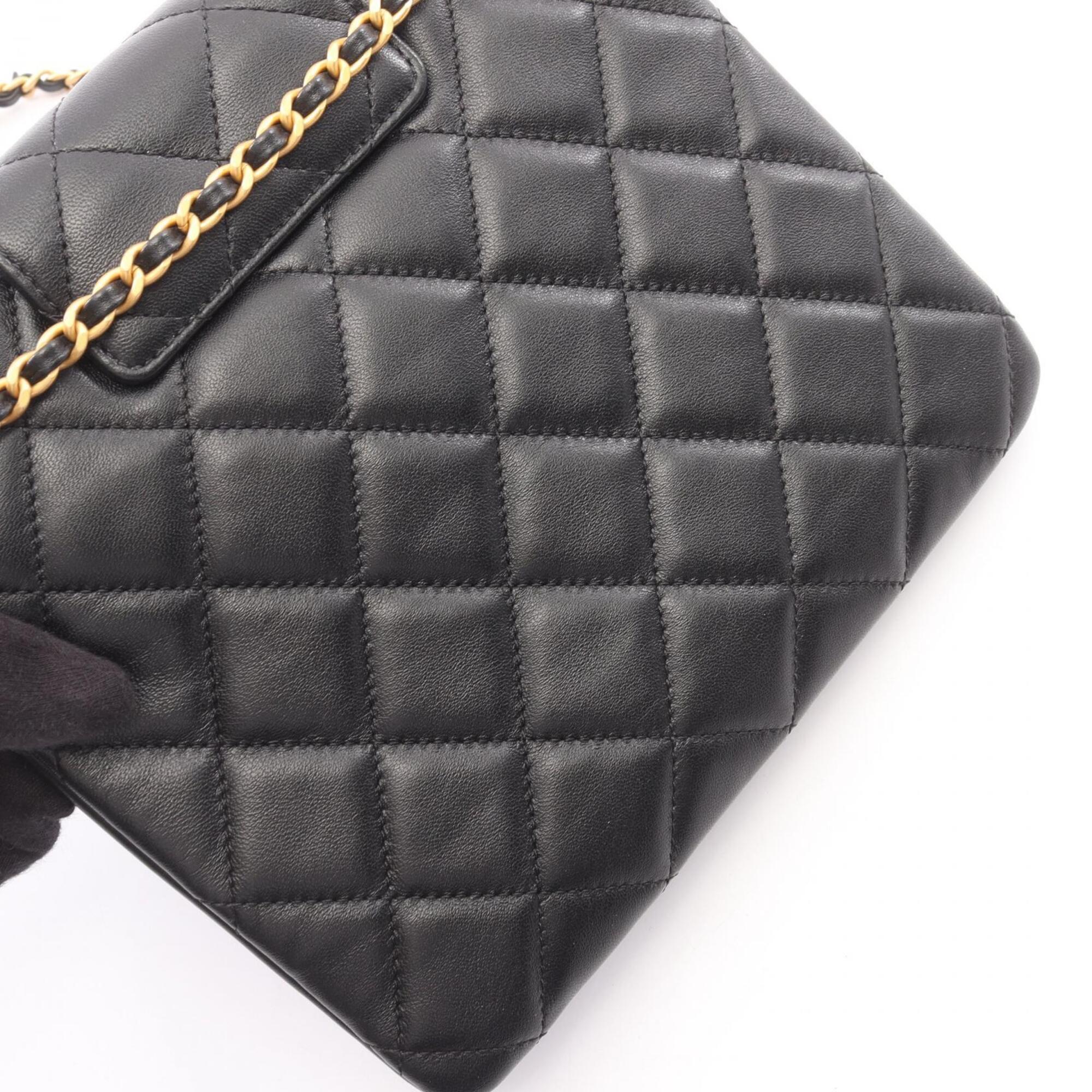 Chanel Black Leather Handbag Shoulder Bag (Pre-Owned)