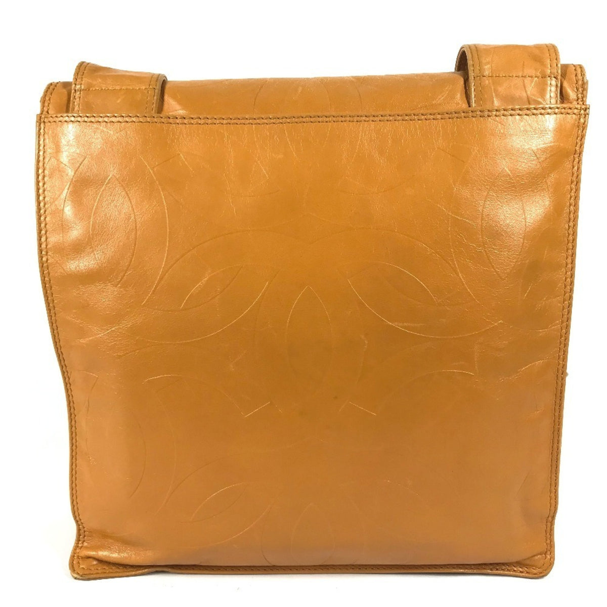 Chanel Orange Leather Pochette Shoulder Bag (Pre-Owned)
